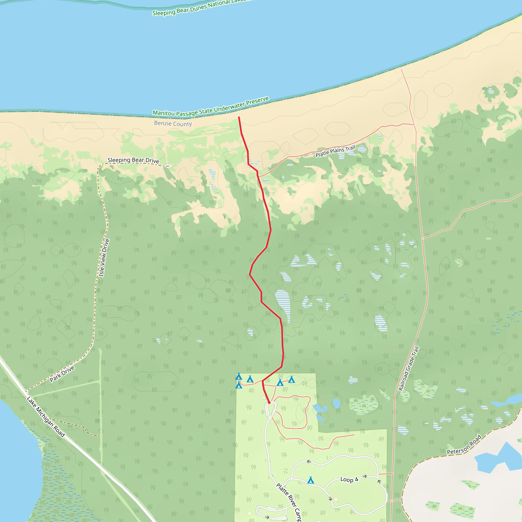 Peterson Beach Sleeping Bear Recreation Area mobile static map