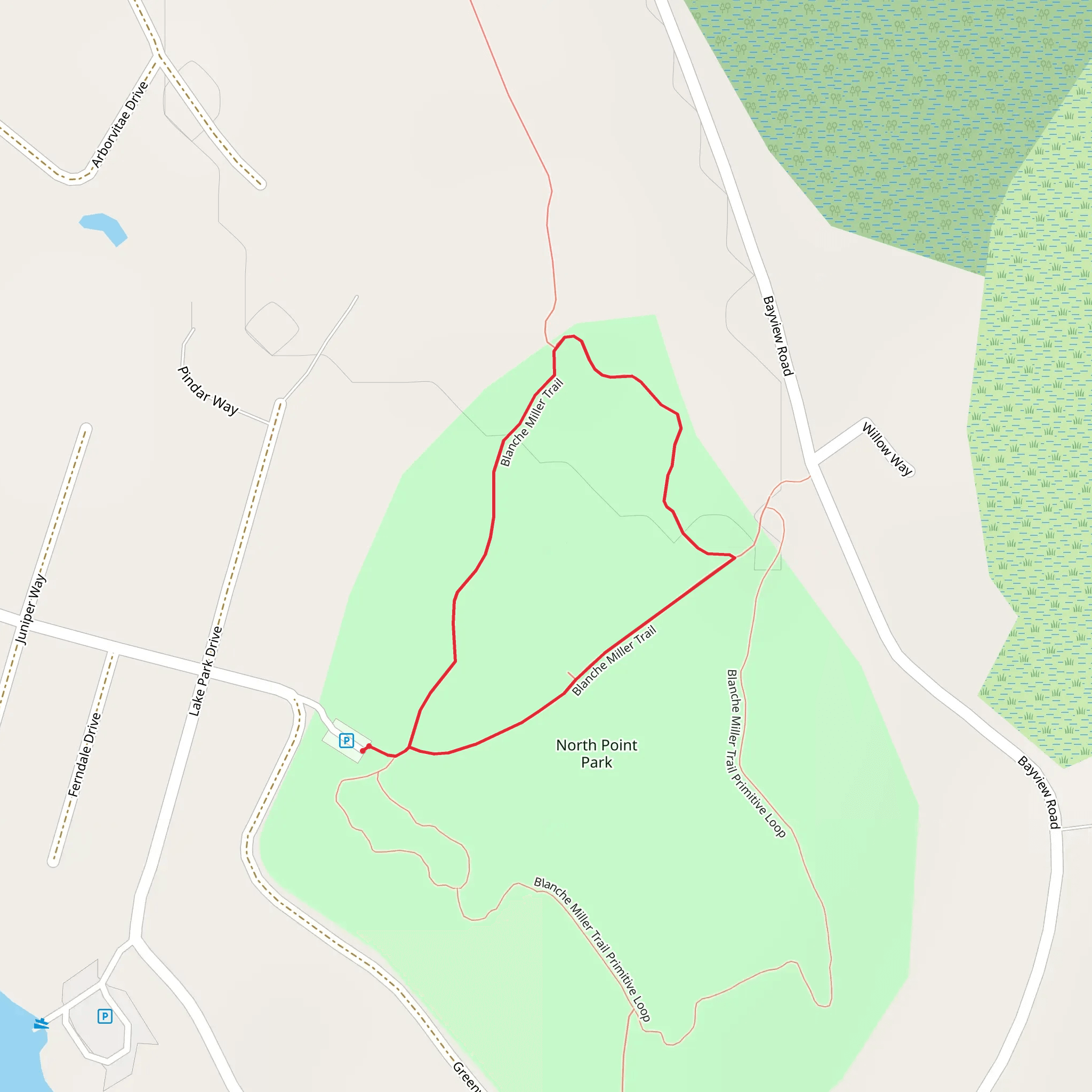 Blanche Miller Loop Trail mobile static map