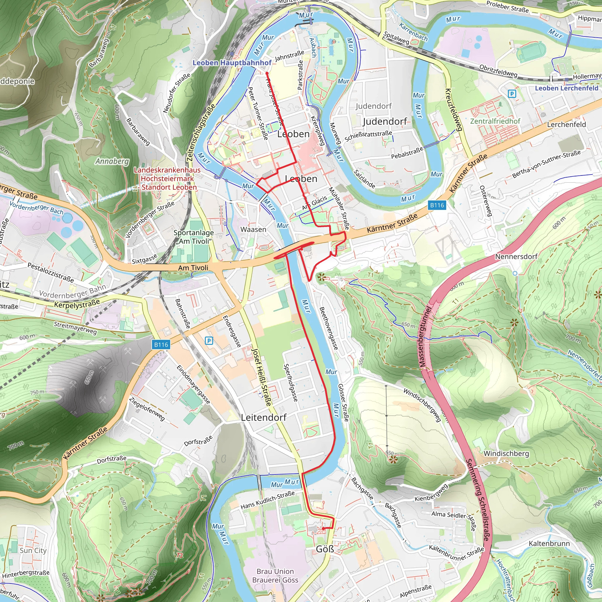 Via Spiritualis - Leoben churches mobile static map