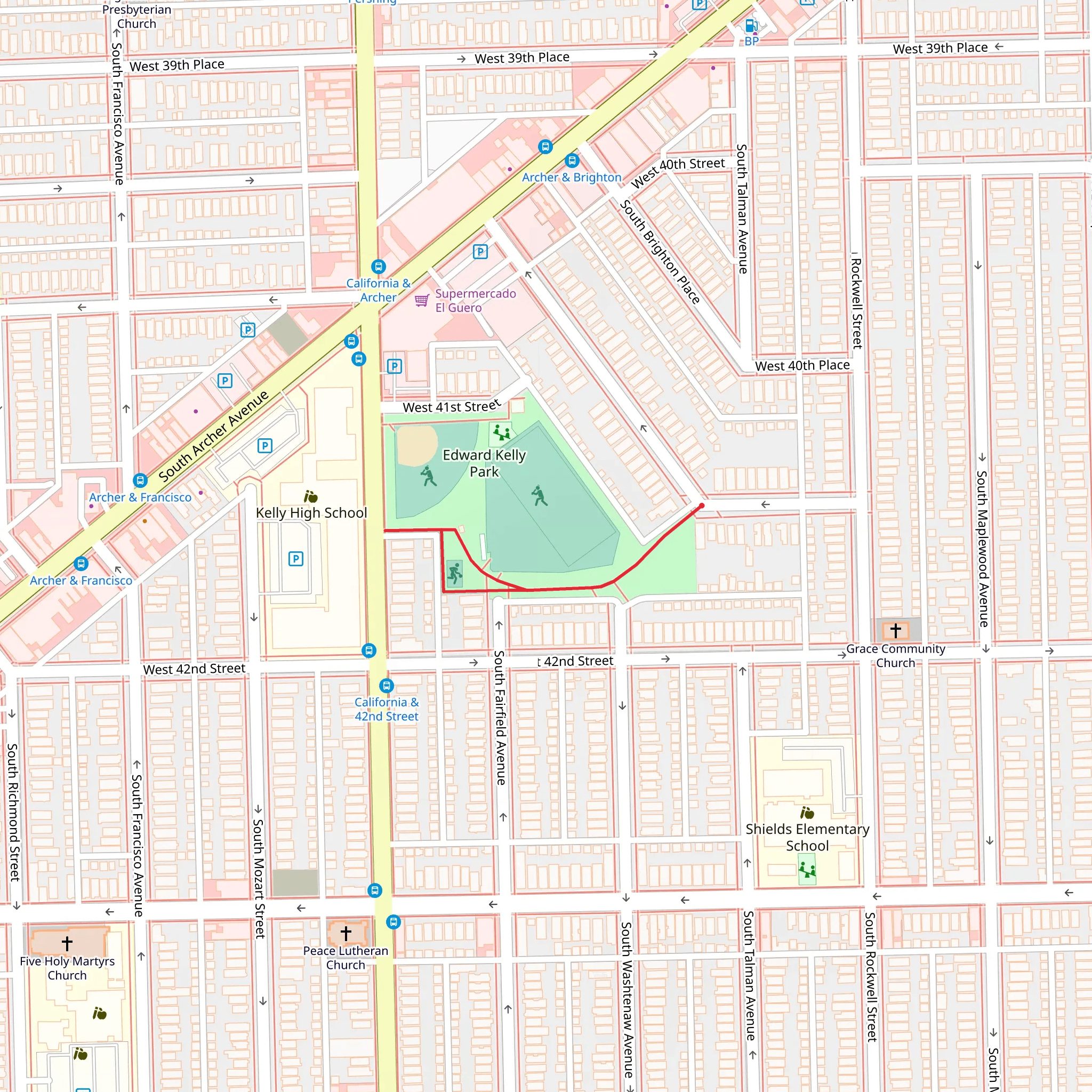 Edward Kelly Park mobile static map