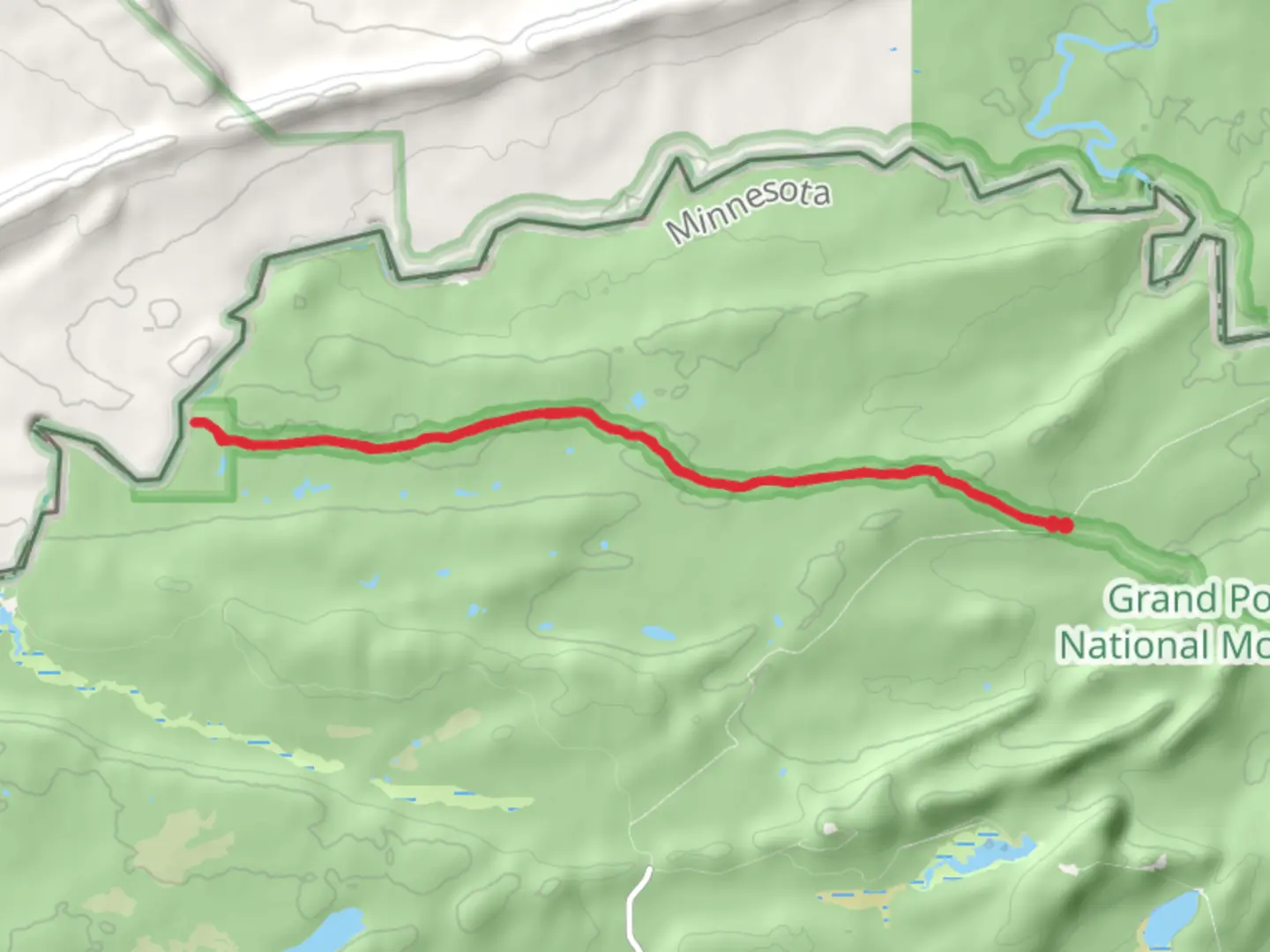 An image depicting the trail Backcountry Campgrounds - Grand Portage via Grand Portage Trail and its surrounding area.