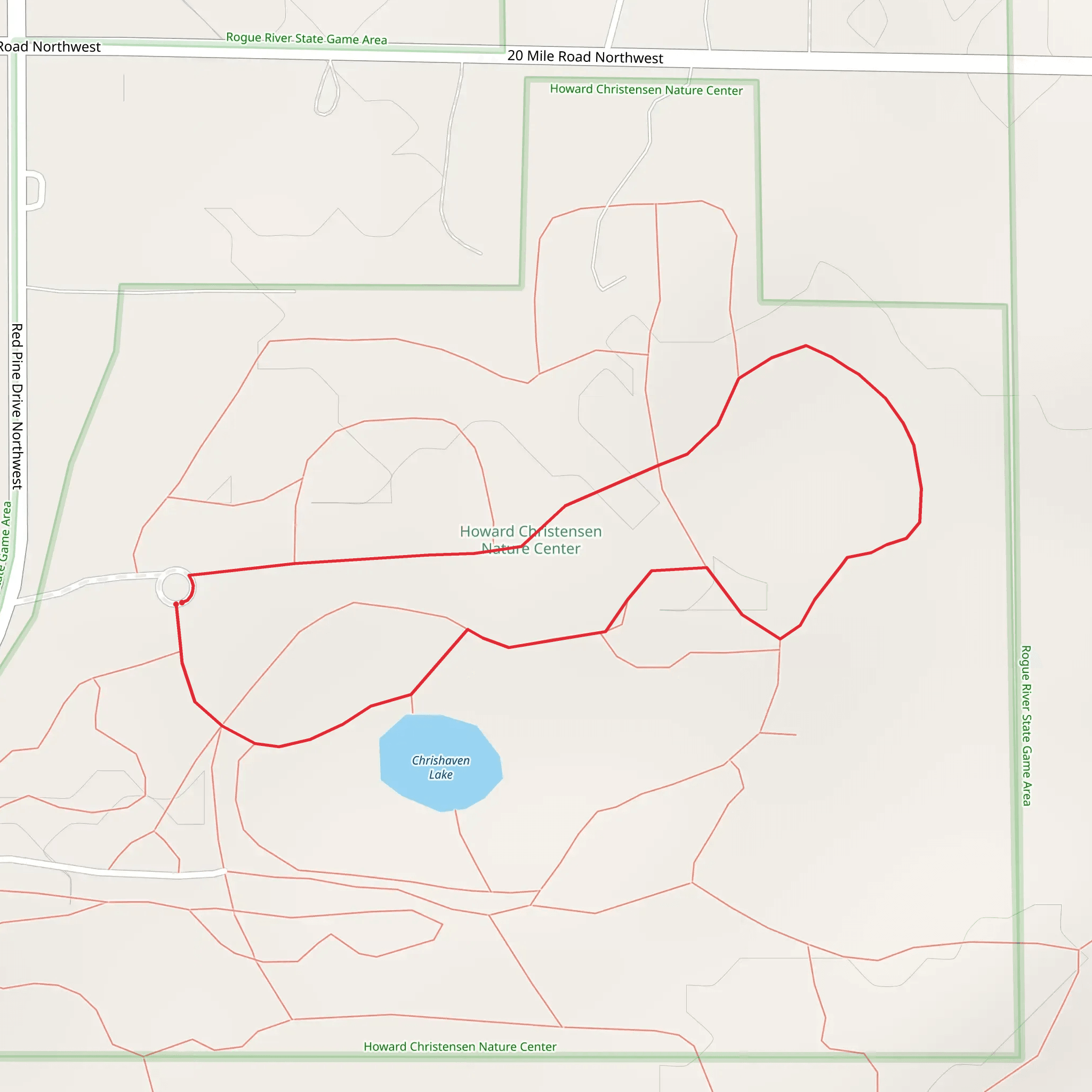 Chrishaven Boardwalk, Thunderwood Boardwalk and Arrowhead Loop mobile static map