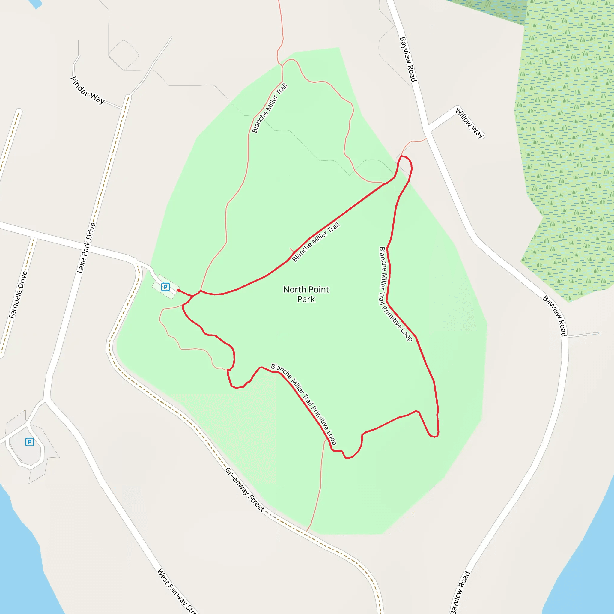 North Point Park Loop mobile static map