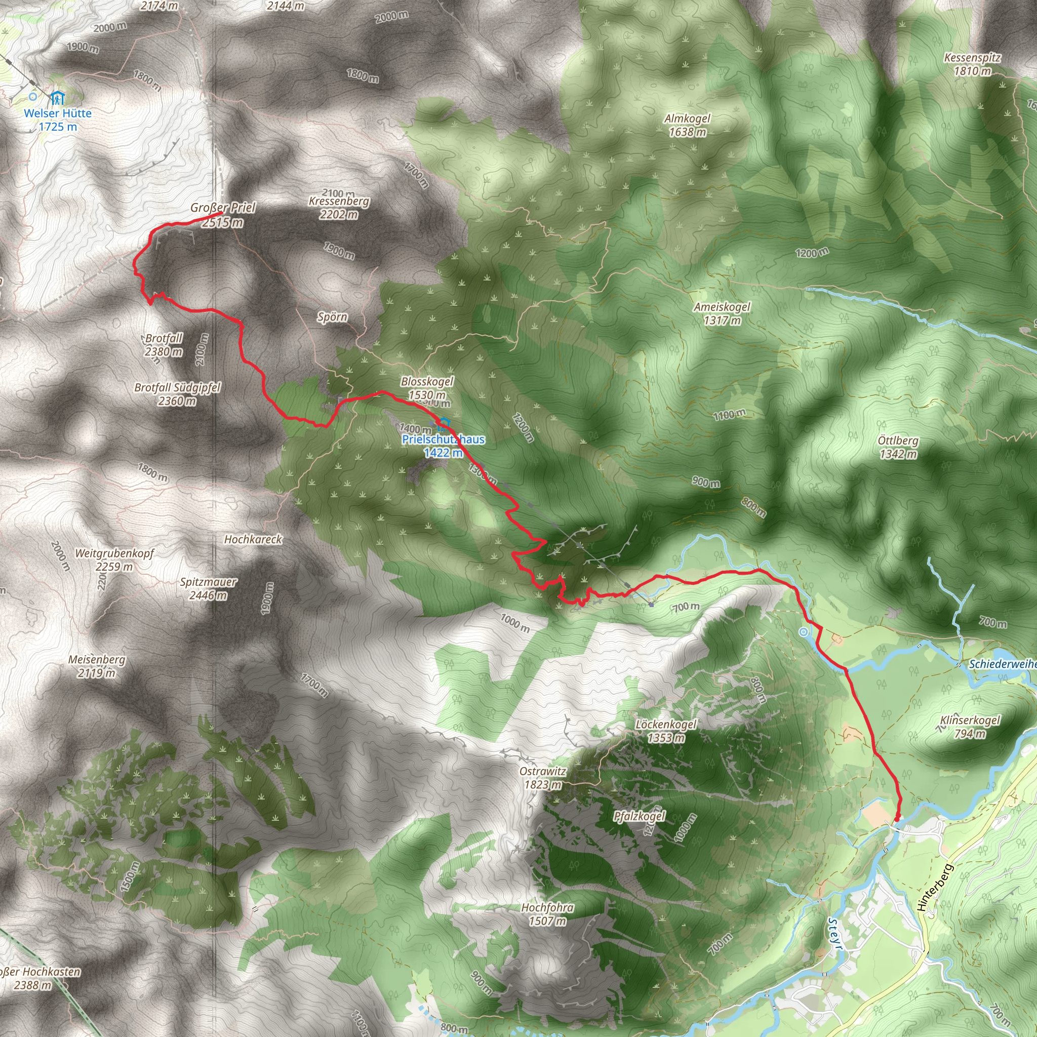 Großer Priel mobile static map