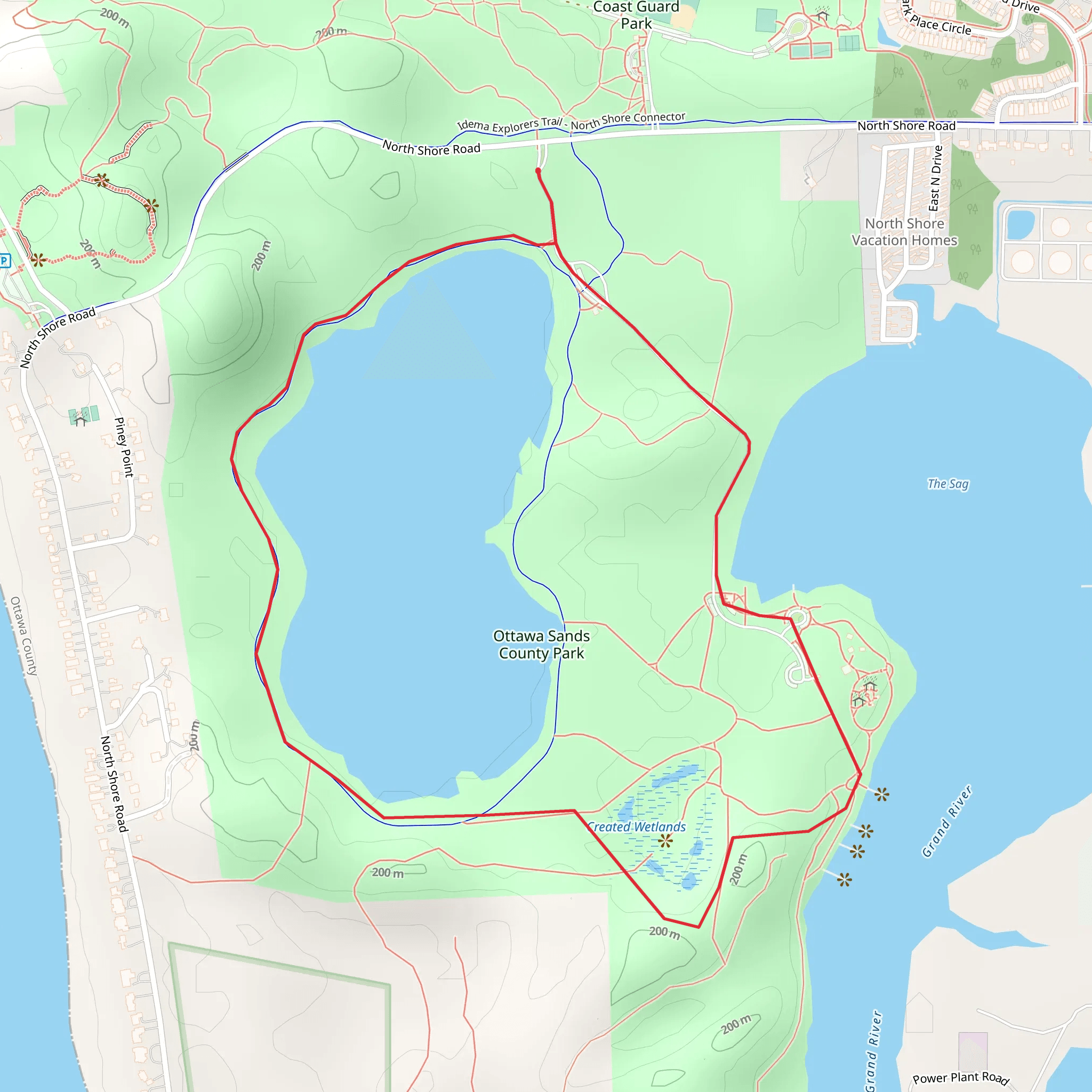 Ottawa Sands County Park Loop mobile static map