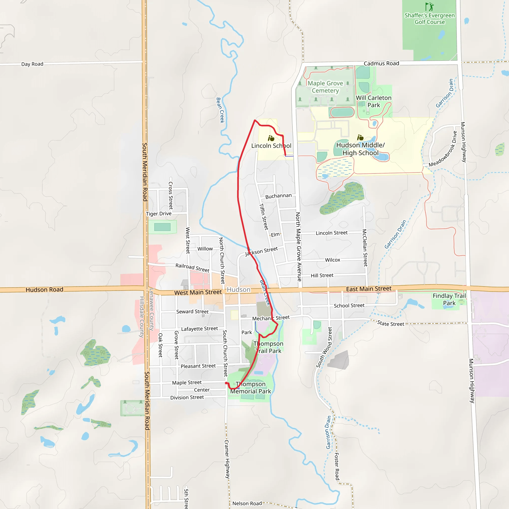 South Trail - Thompson Memorial Park mobile static map