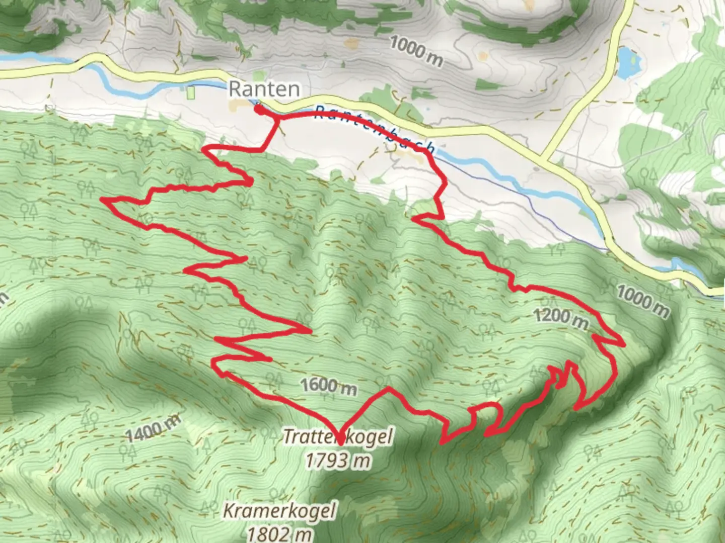 An image depicting the trail Trattenkogel Loop and its surrounding area.