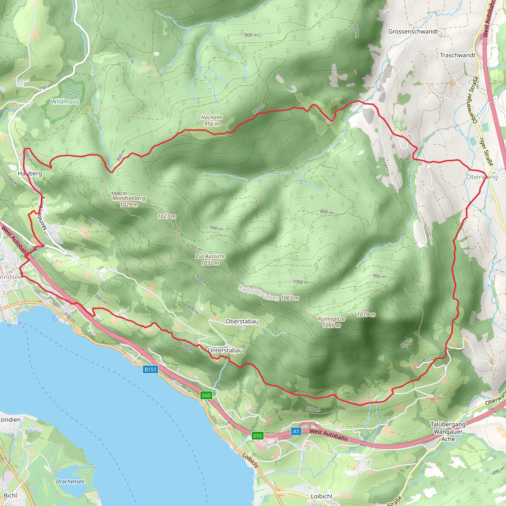 Mondsee - Oberwang Loop mobile static map