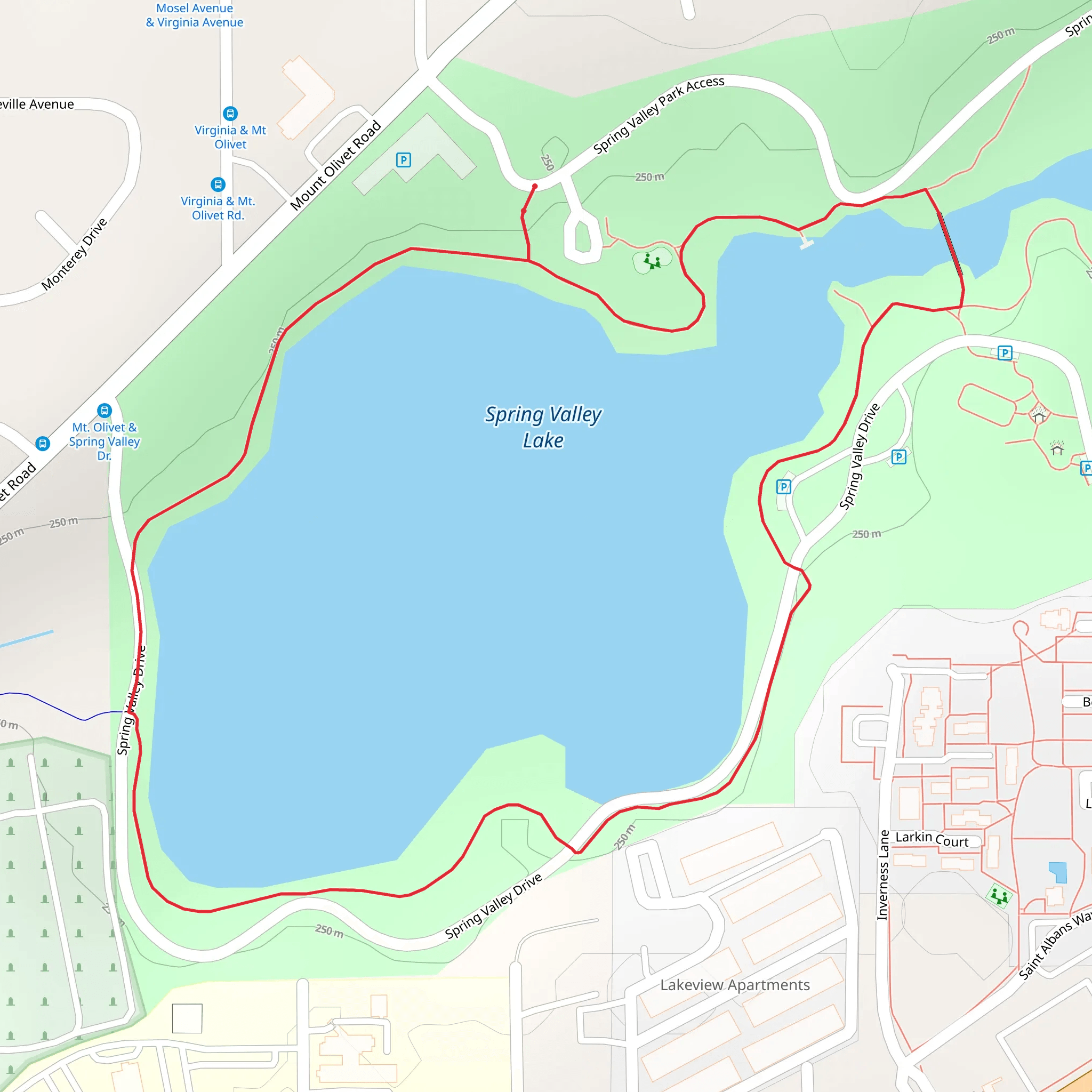 Spring Valley Lake Loop mobile static map