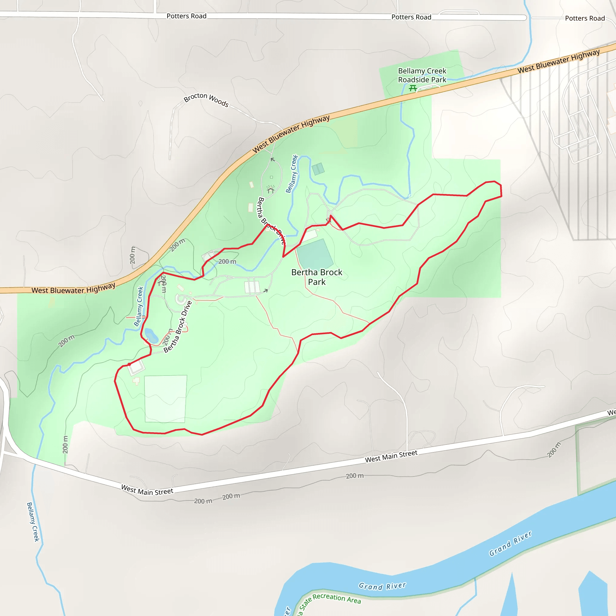 Bertha Brock Park Loop mobile static map