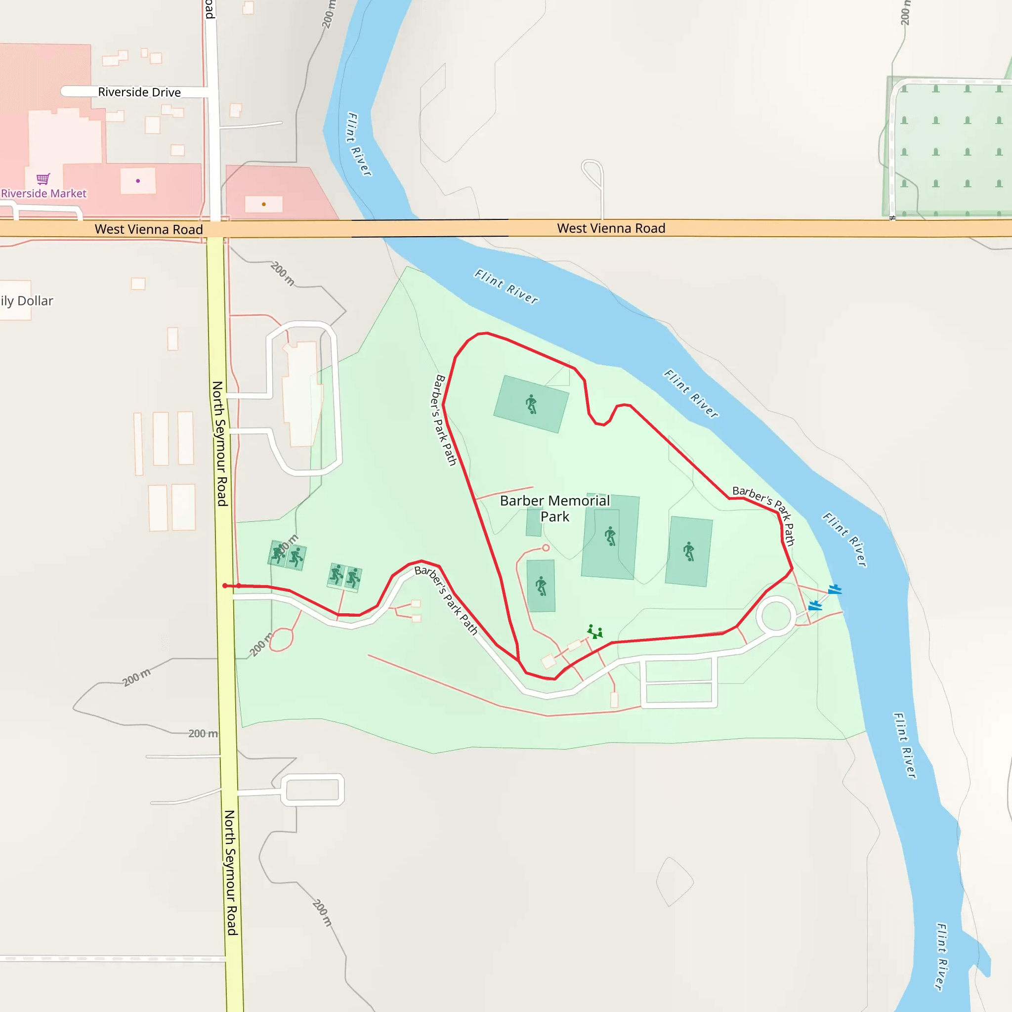 Barber Memorial Park Loop mobile static map