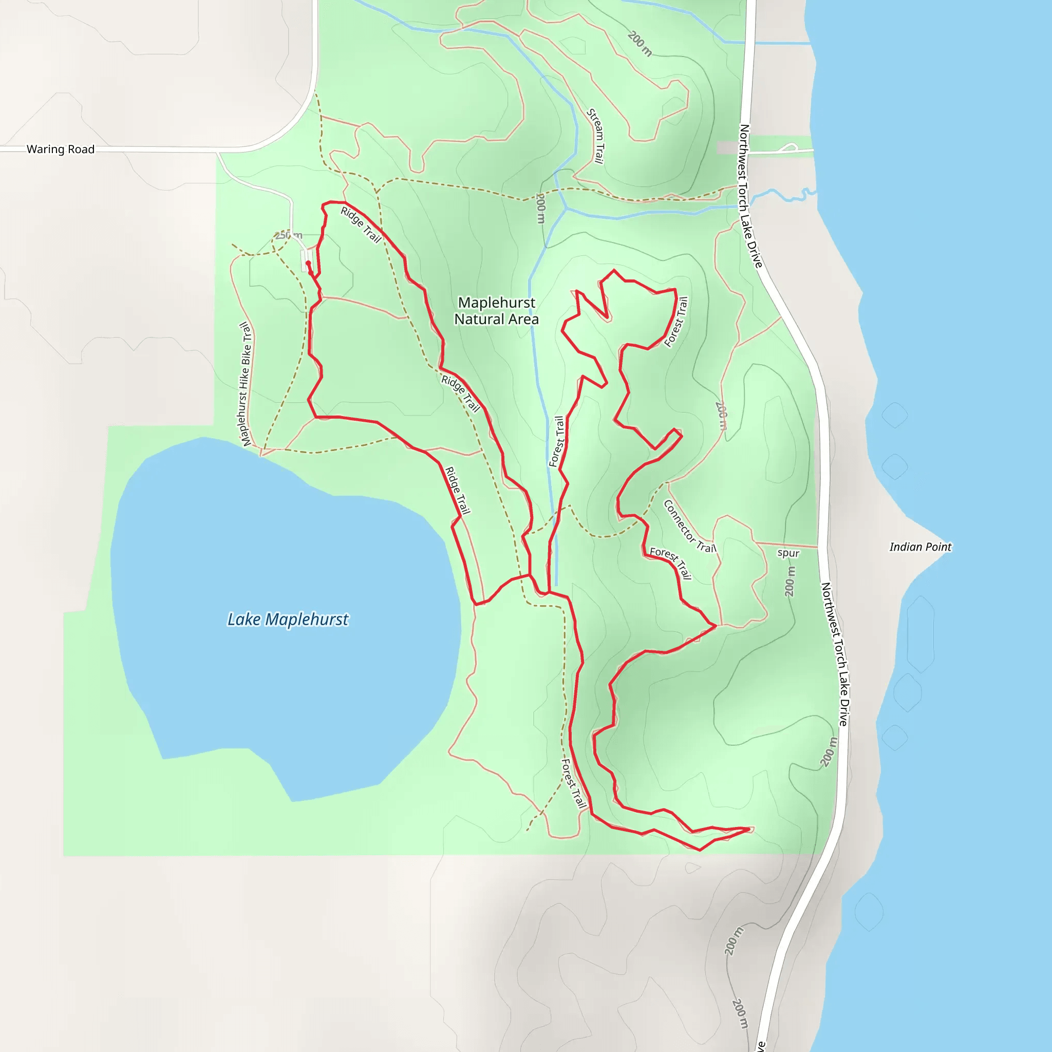 Maplehurst Hike Loop Trail mobile static map