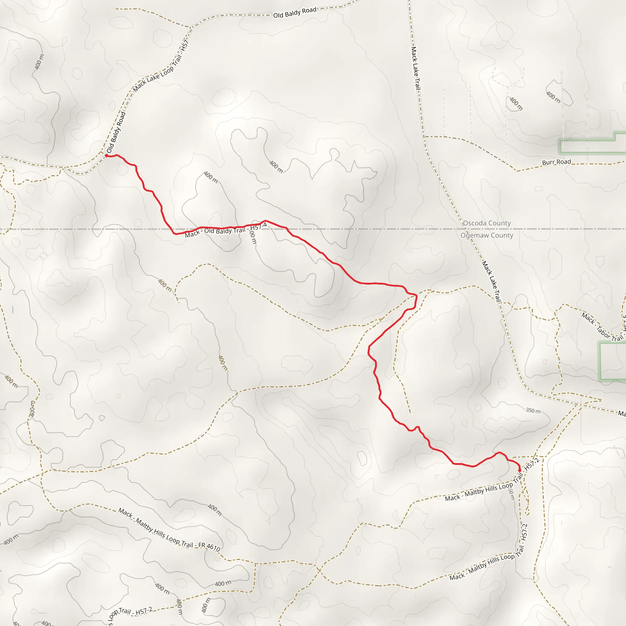 Mack - Old Baldy Trail mobile static map