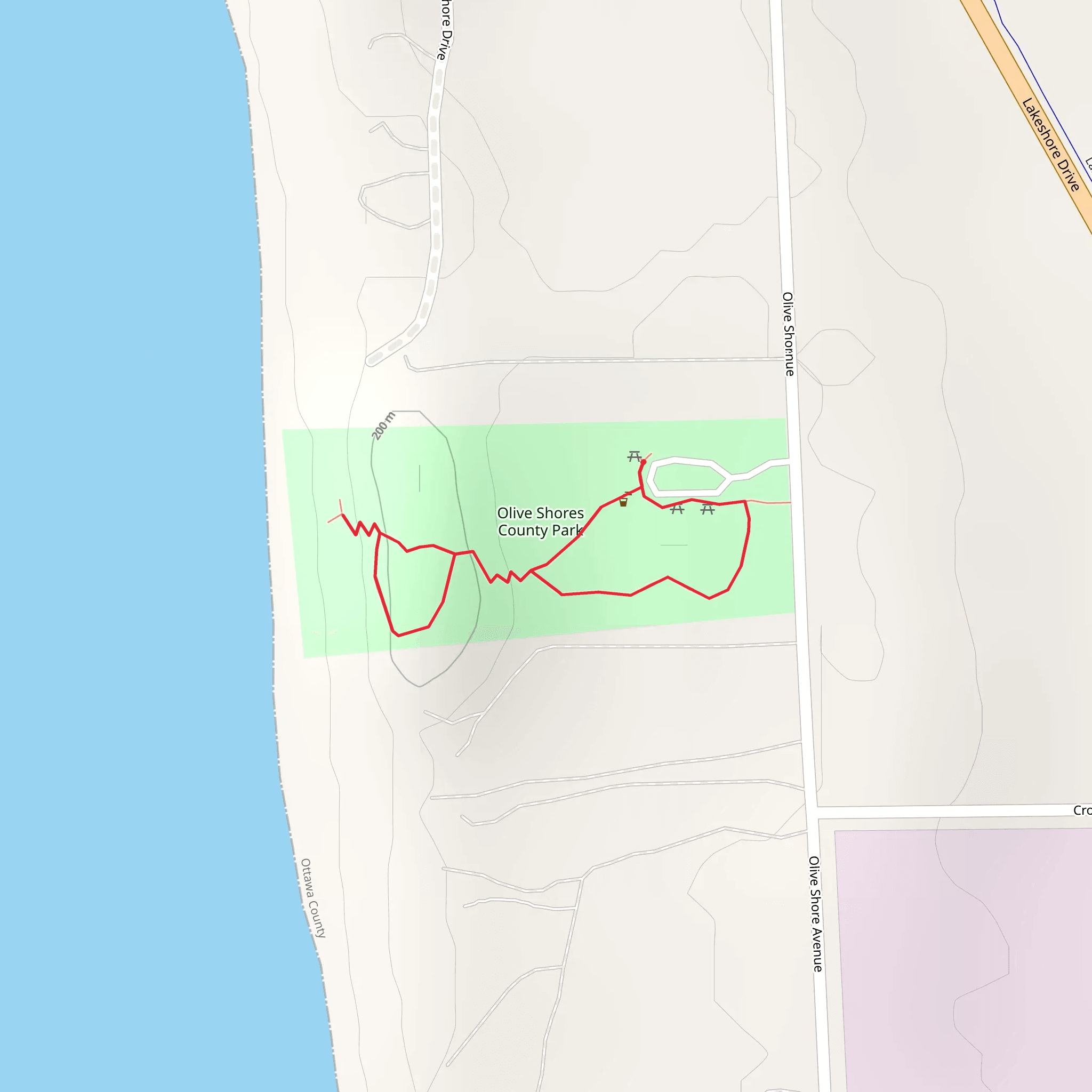 Olive Shore Avenue Park Loop mobile static map