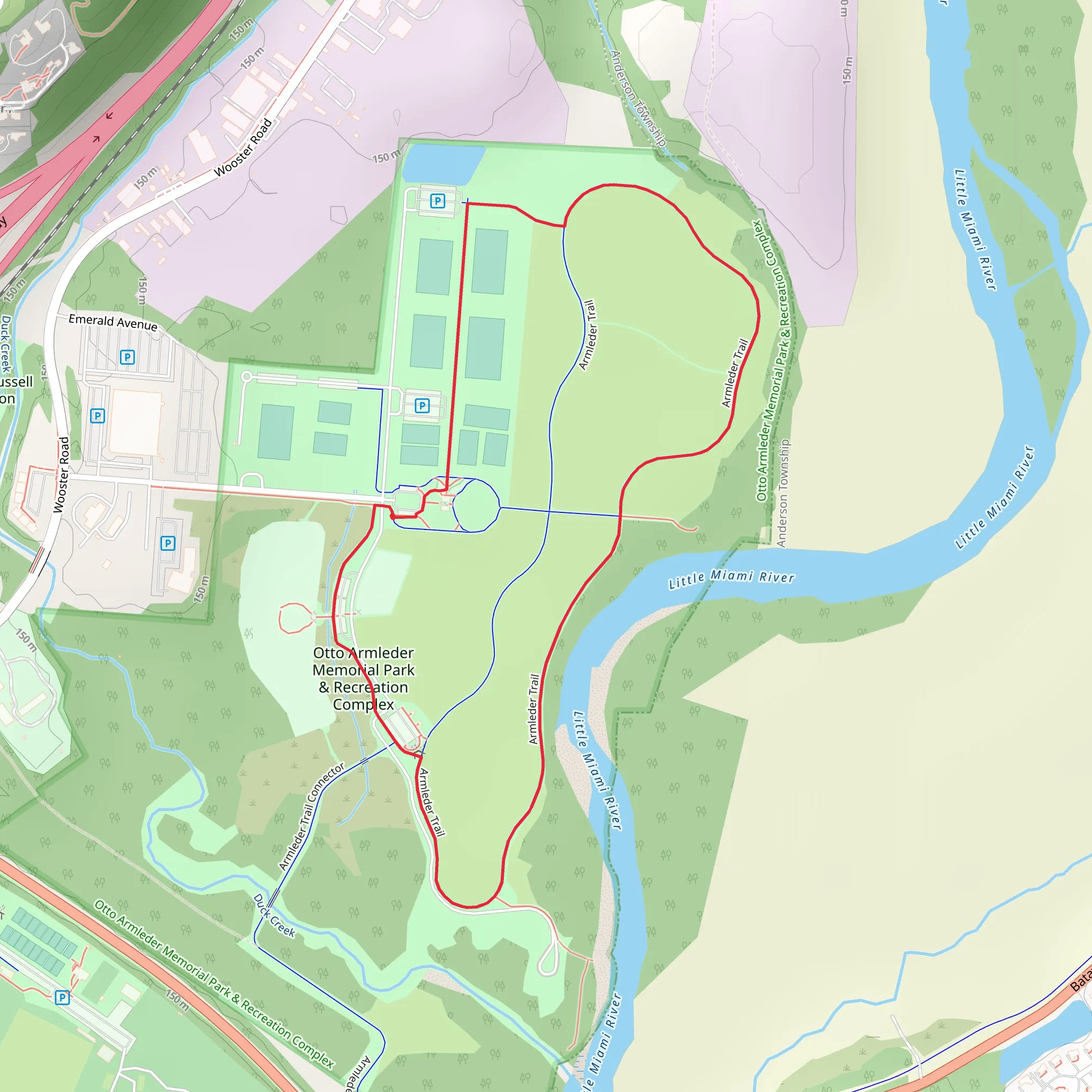 Armleder Trail Loop mobile static map