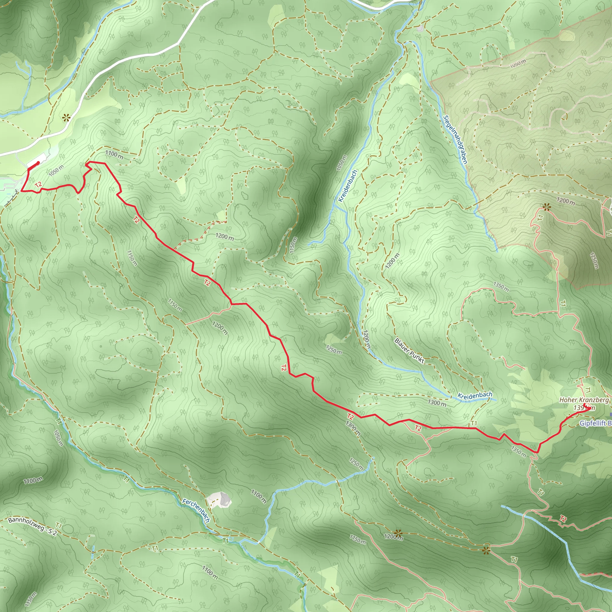 Kranzberg Walk via Wanderweg 811 mobile static map