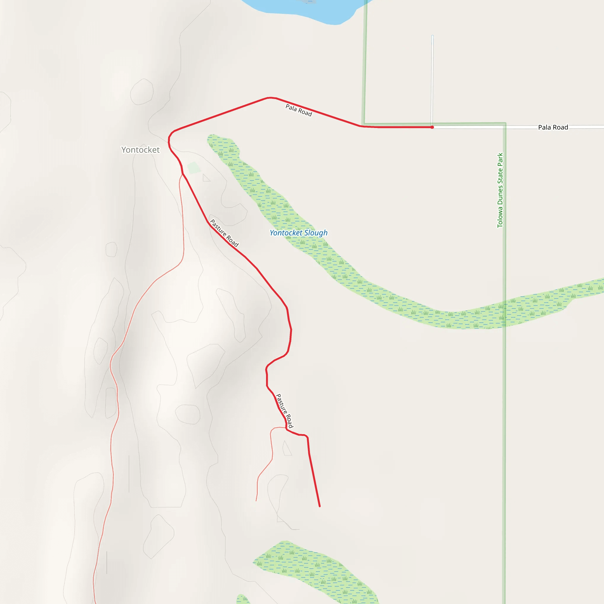 Pala Road and Pasture Road mobile static map