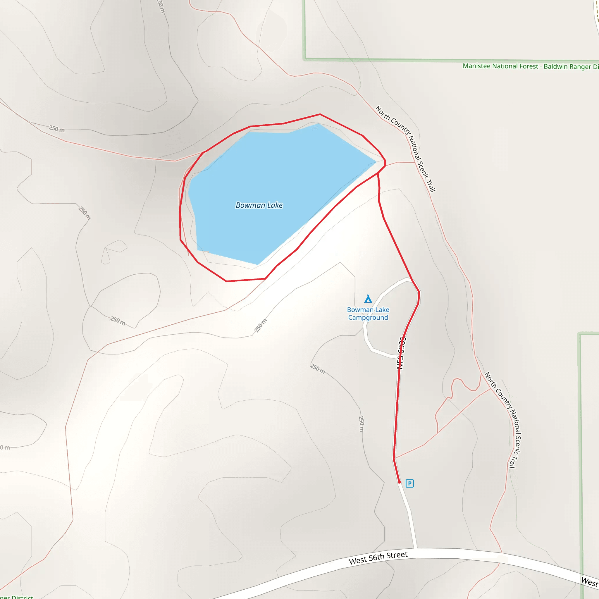 Bowman Lake Loop mobile static map