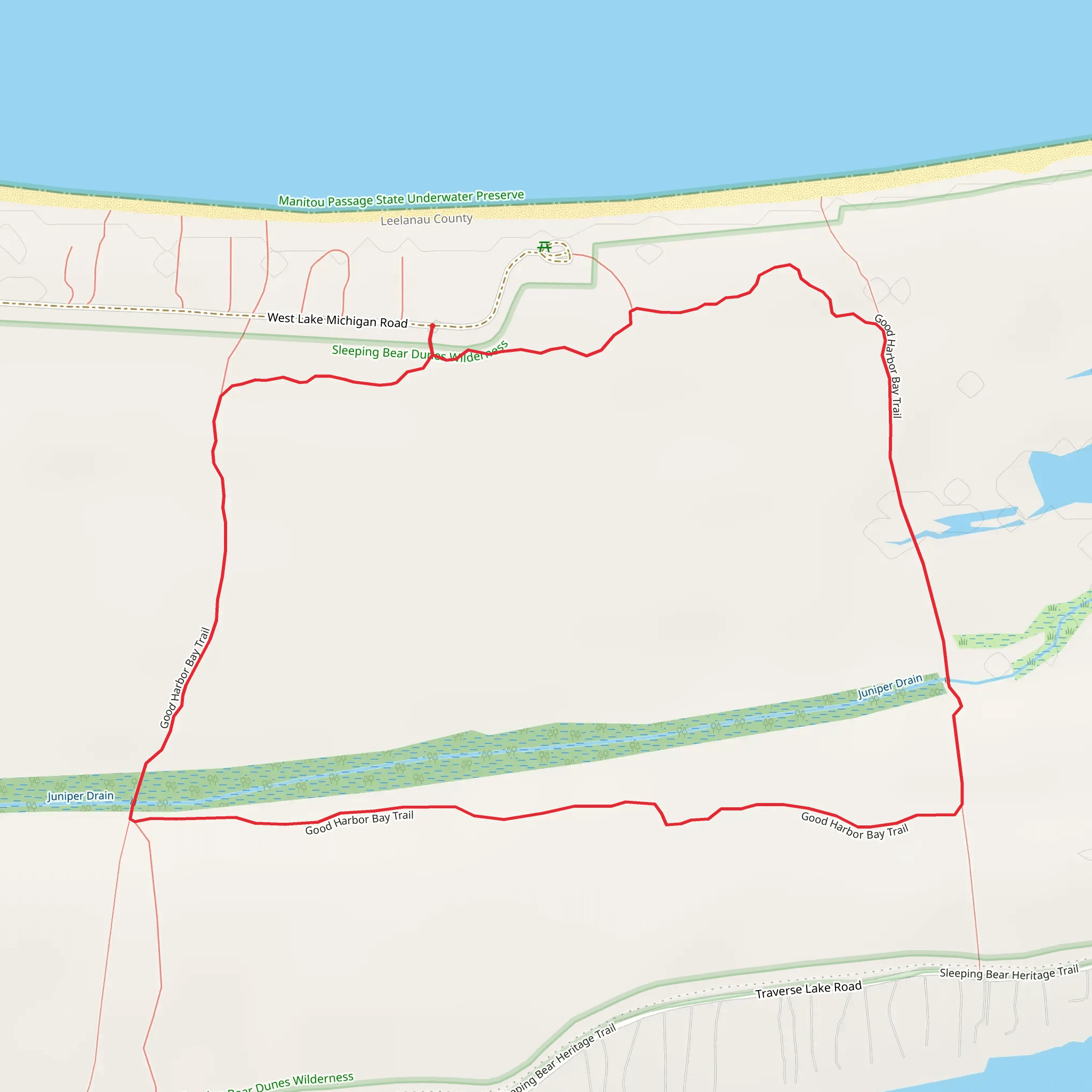 Good Harbor Bay Loop Trail mobile static map