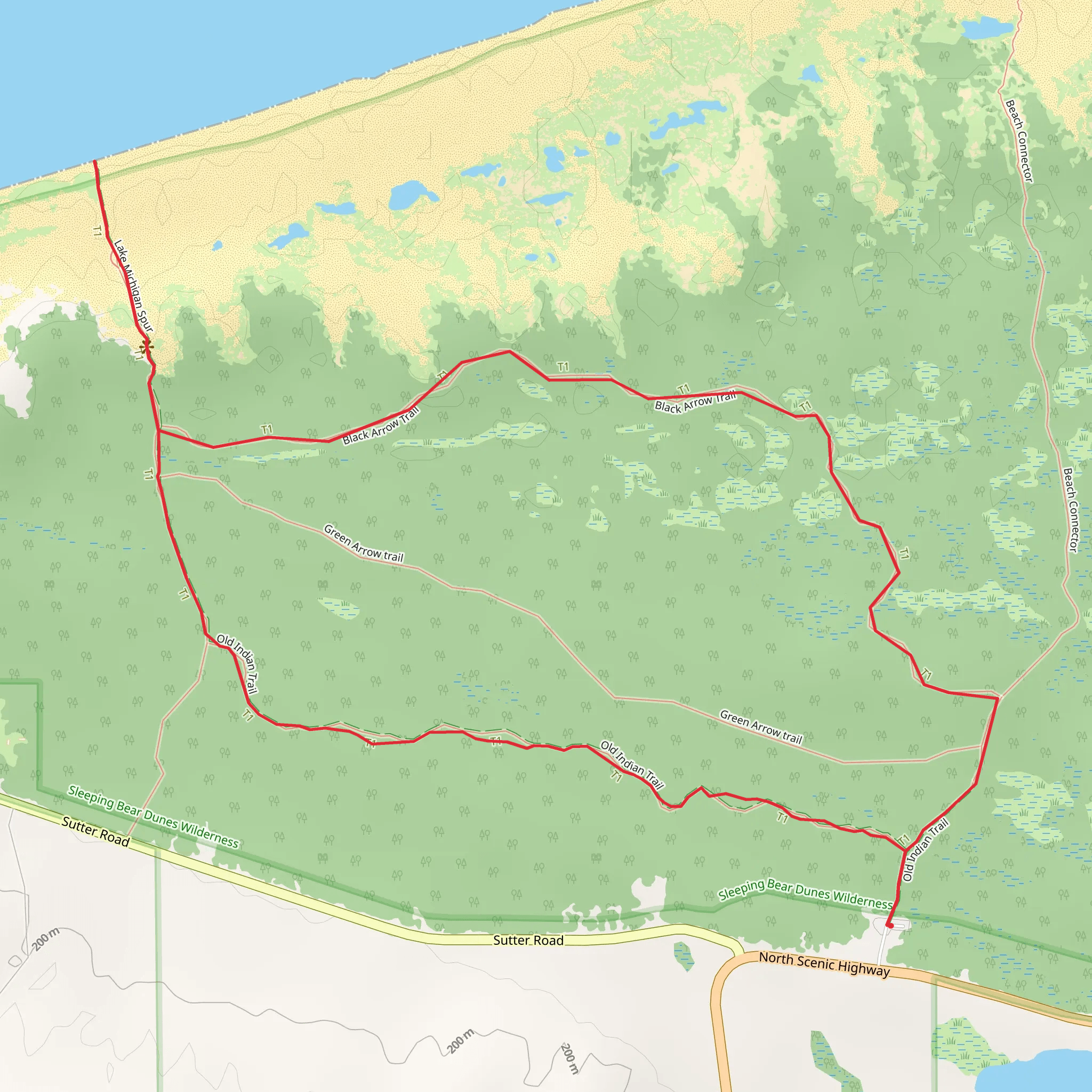Old Indian and Black Arrow Loop Trail mobile static map