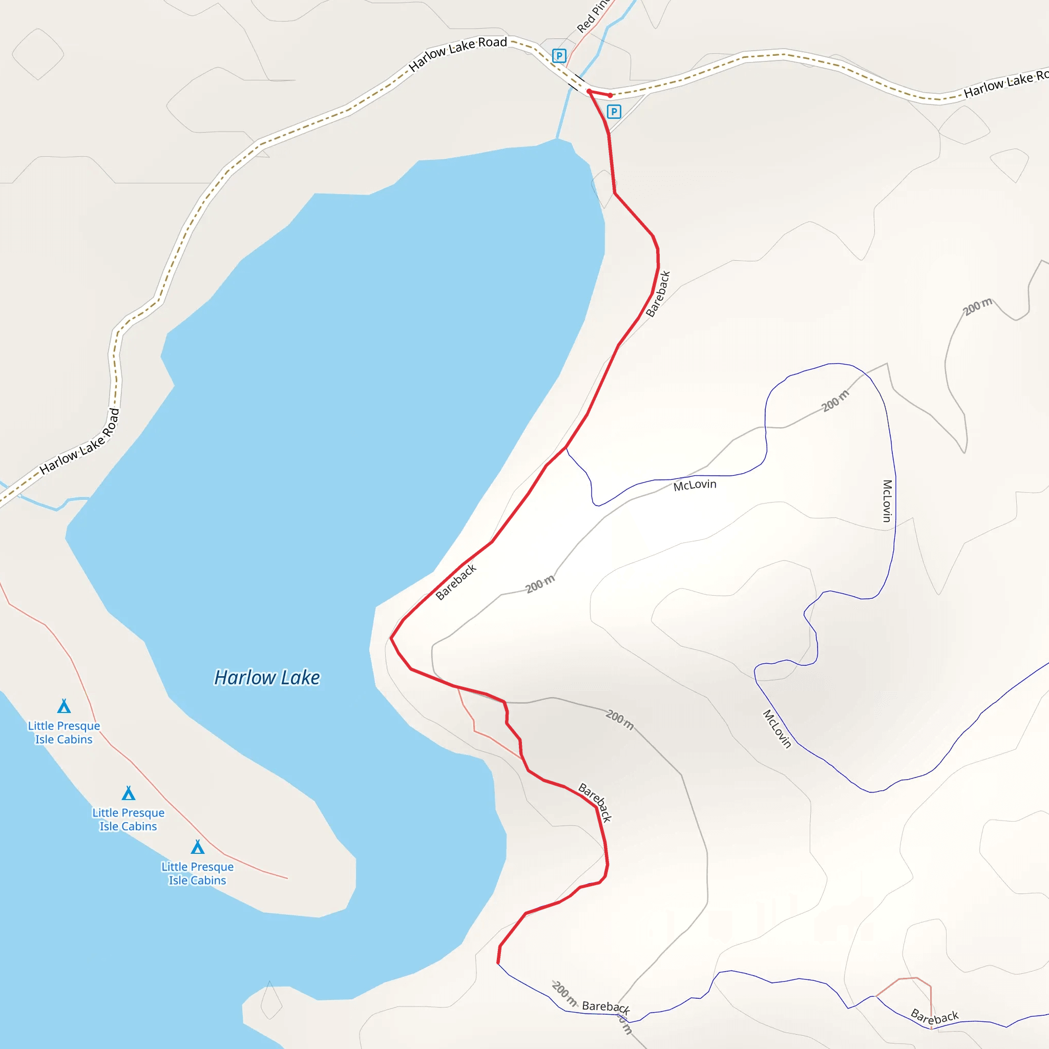 Harlow Lake mobile static map