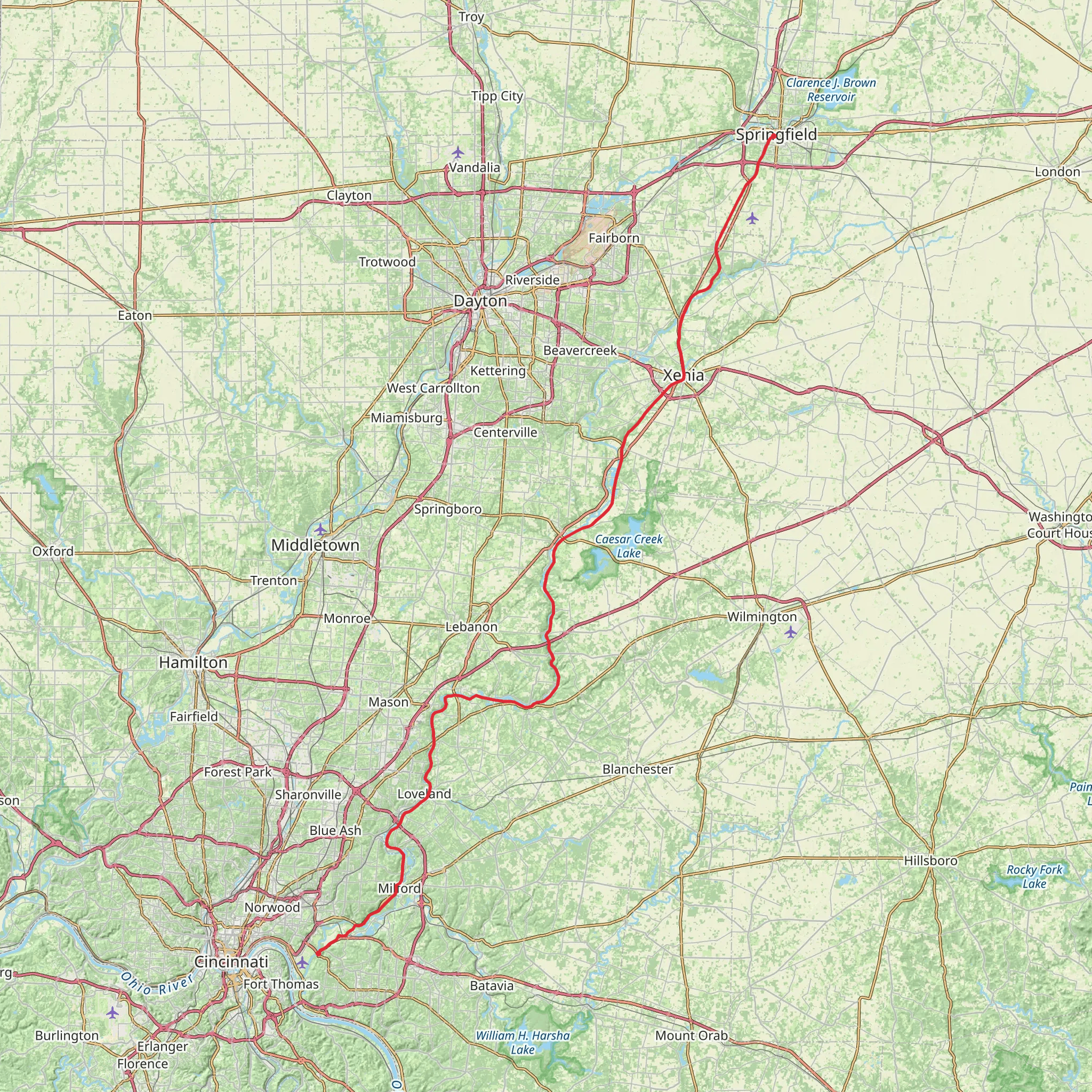 Little Miami Scenic Trail mobile static map