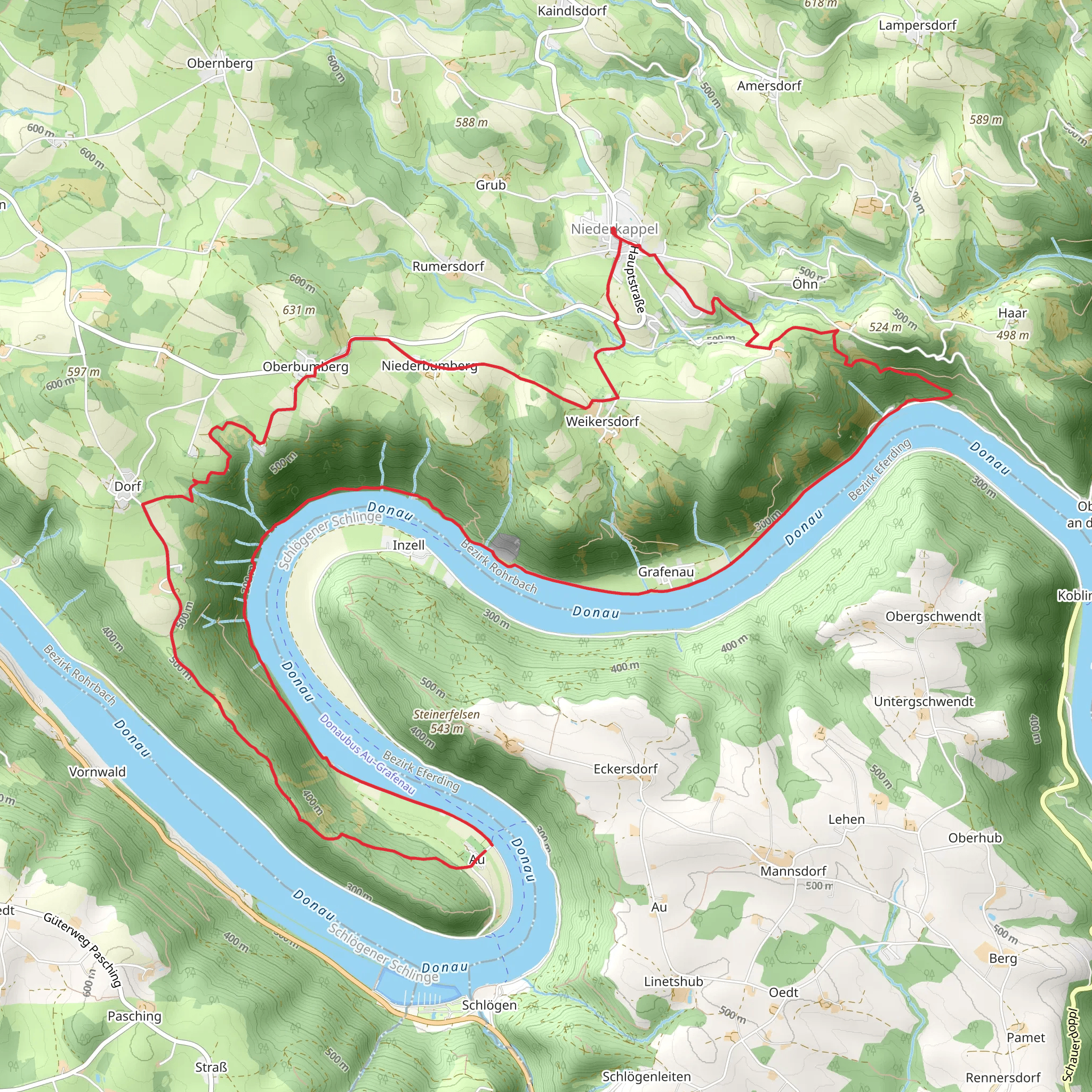 Niederkappel Donauschlingen Trail mobile static map