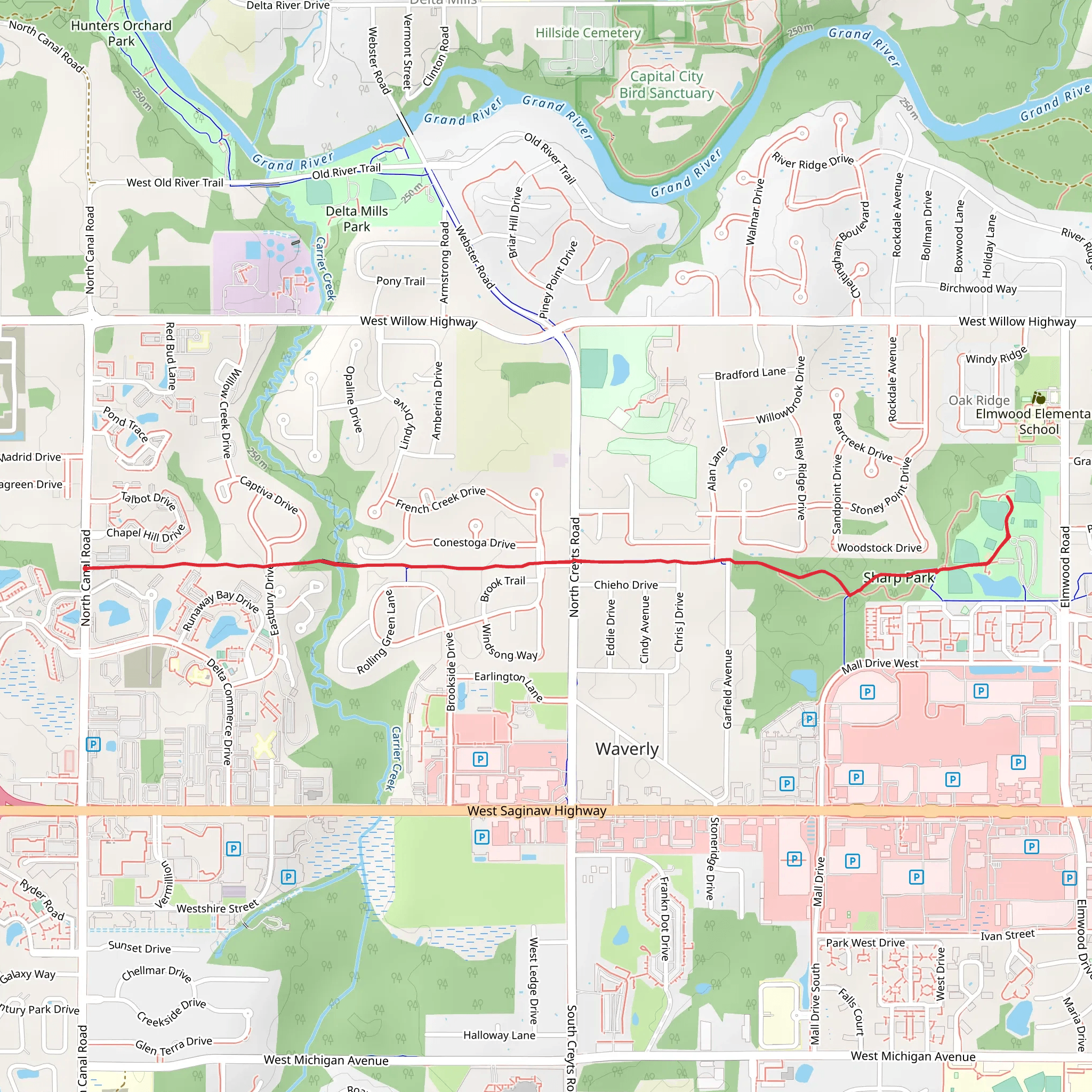 North Canal Road to Sharp Park mobile static map