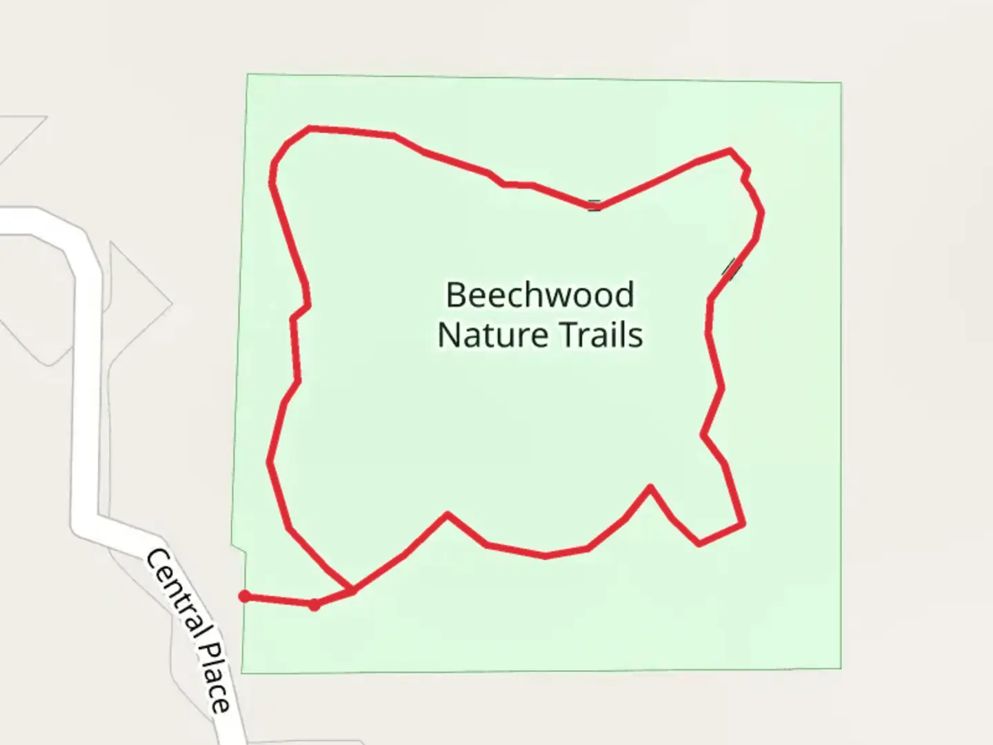 An image depicting the trail Beechwood Nature Loop Trail and its surrounding area.