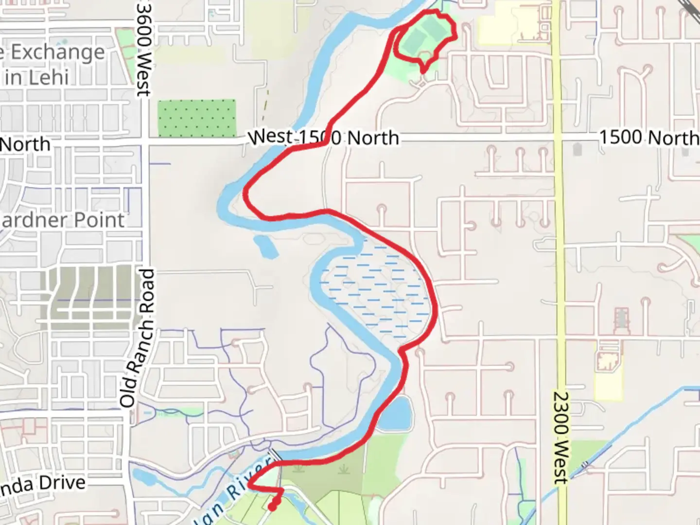 An image depicting the trail Jordan River Parkway and Olympic Park and its surrounding area.