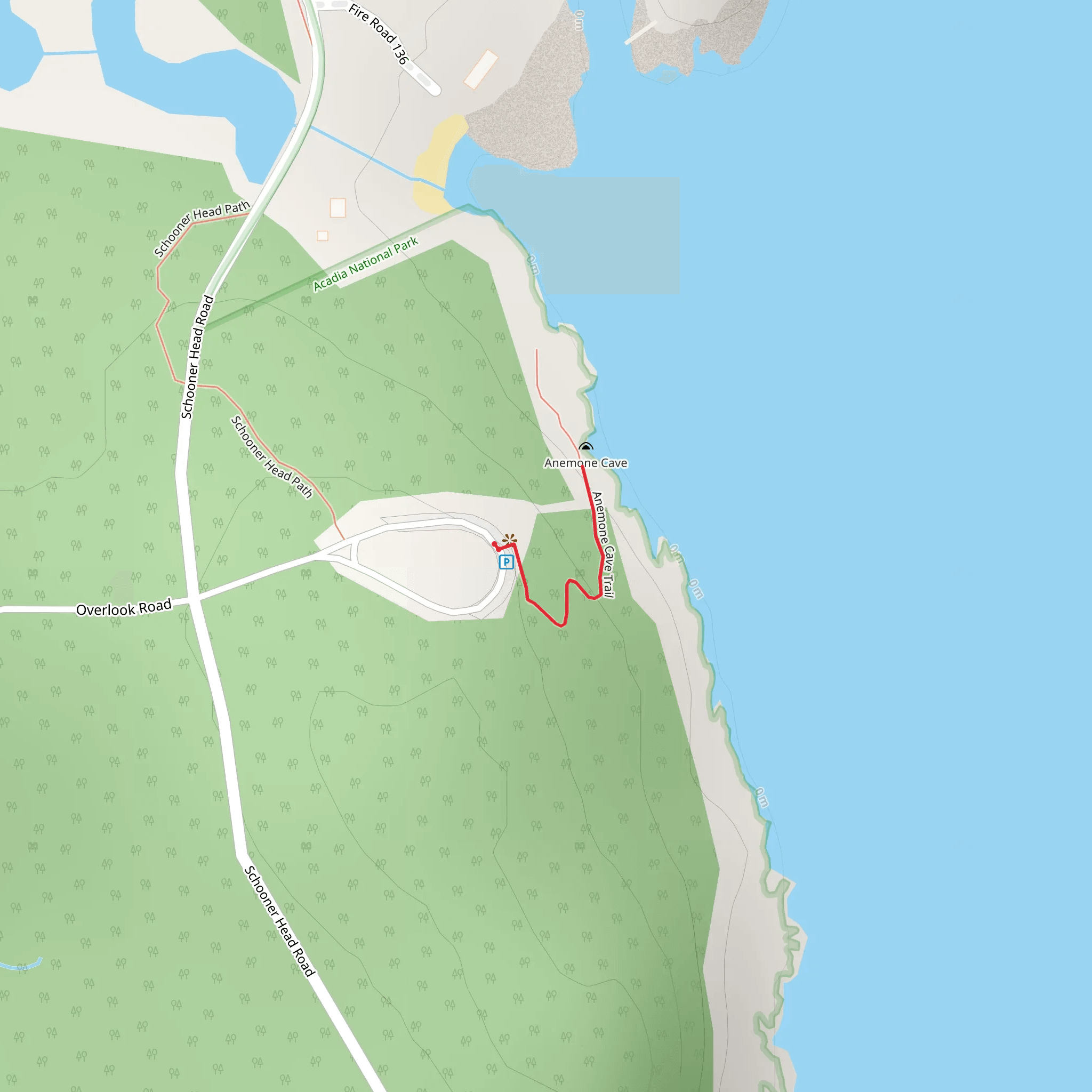 Anemone Cave Trail mobile static map