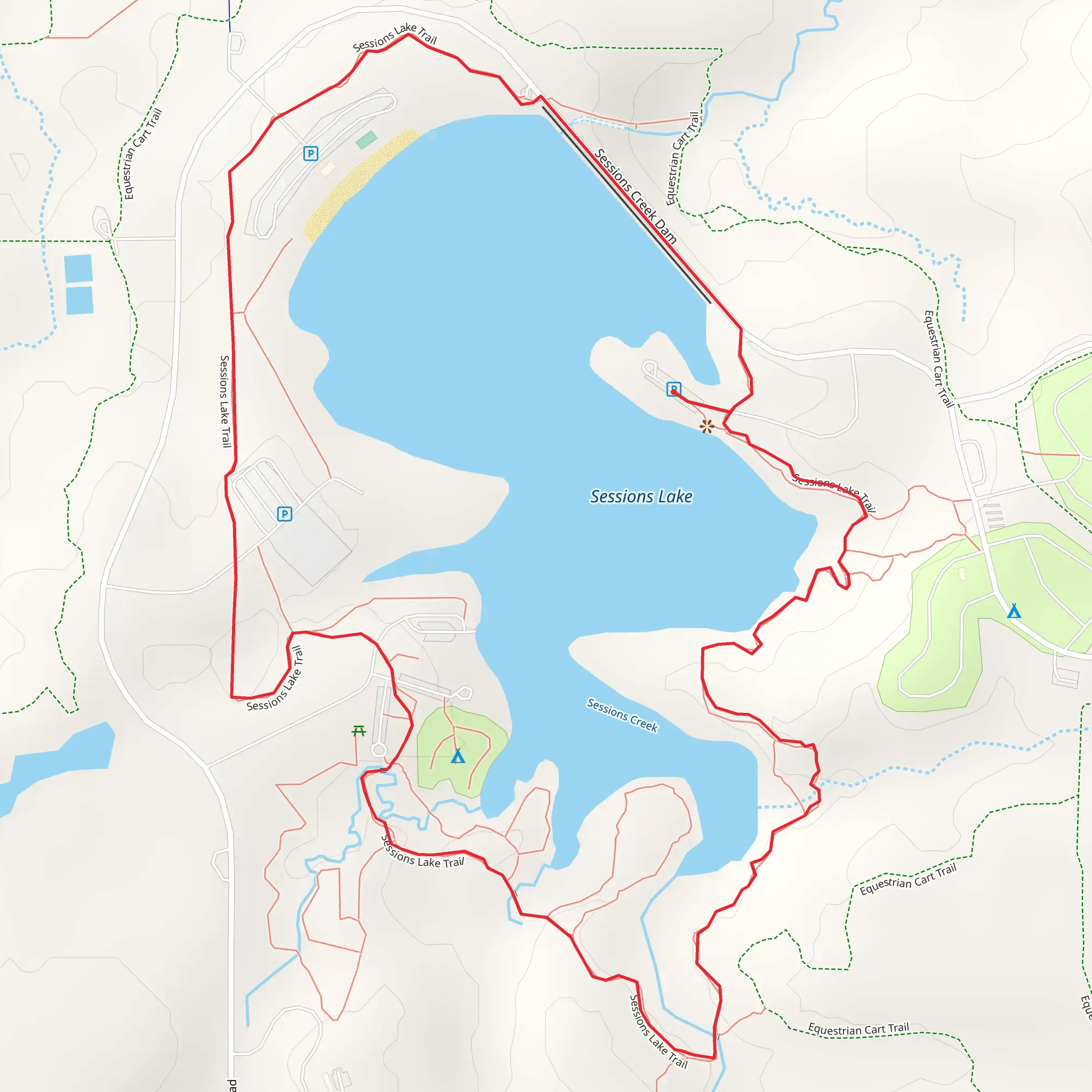 Sessions Lake Trail mobile static map