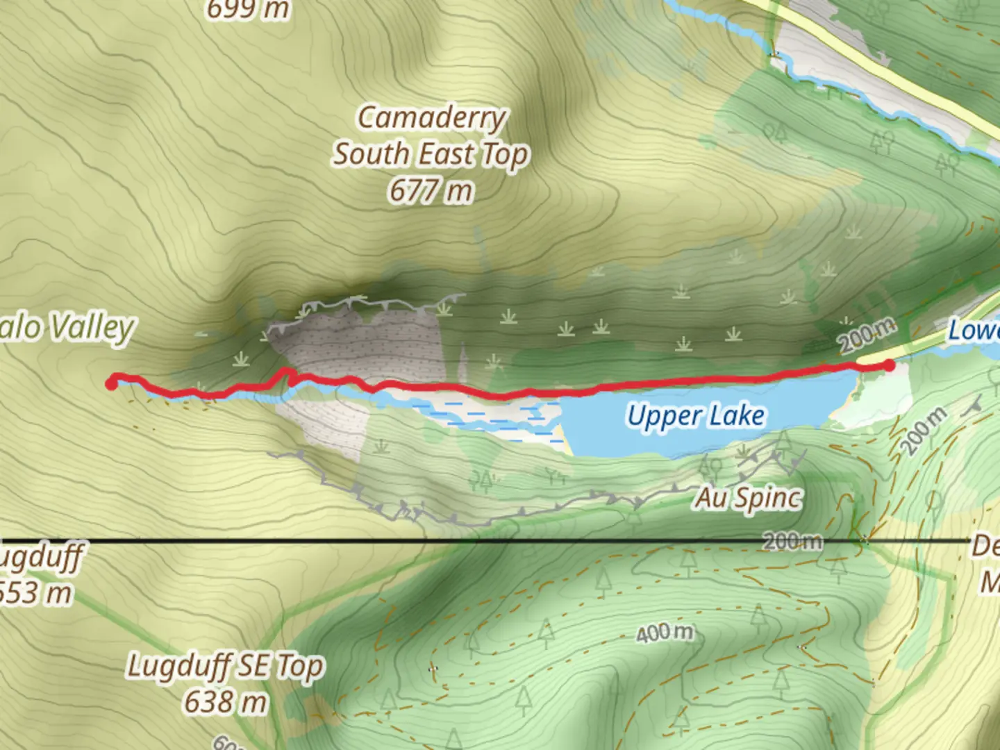 An image depicting the trail lugduff mullacor and derrybawn part 1 and its surrounding area.