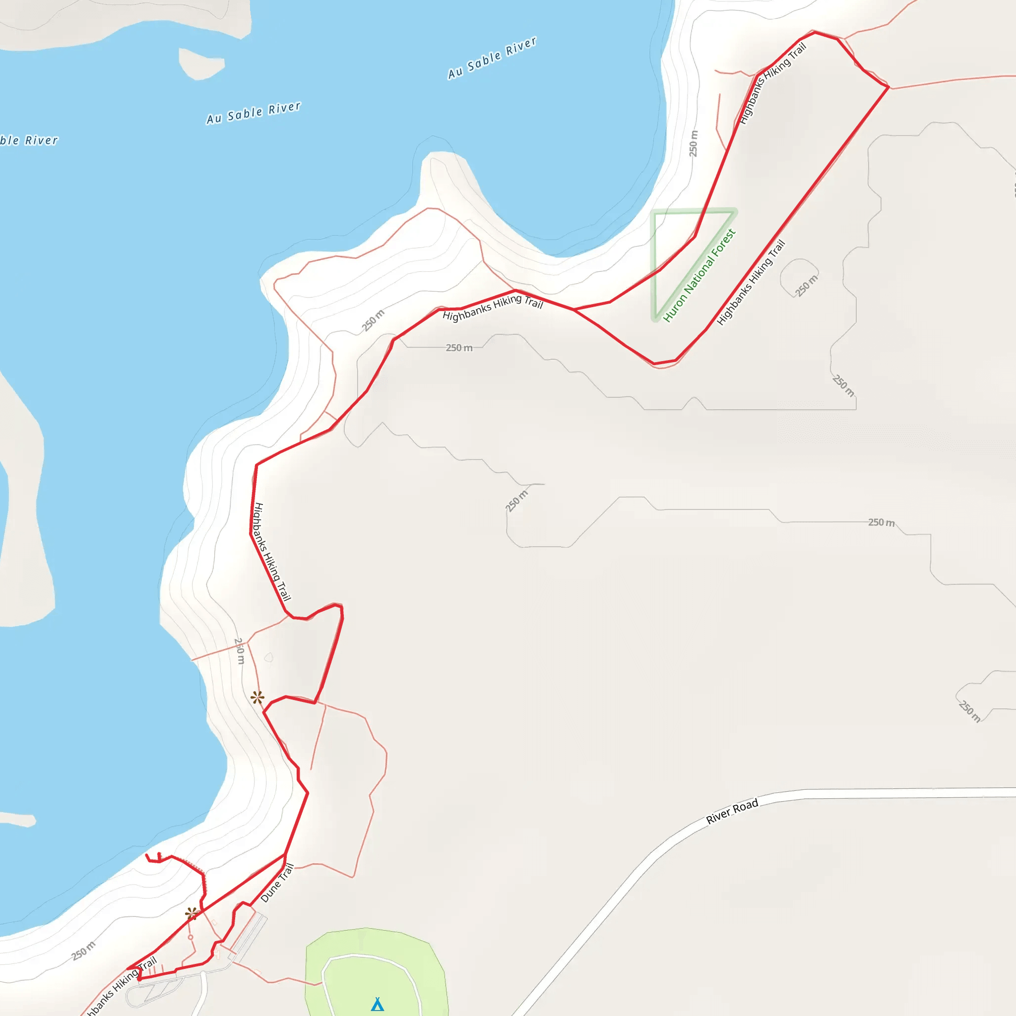 Highbanks Hiking Loop Trail mobile static map