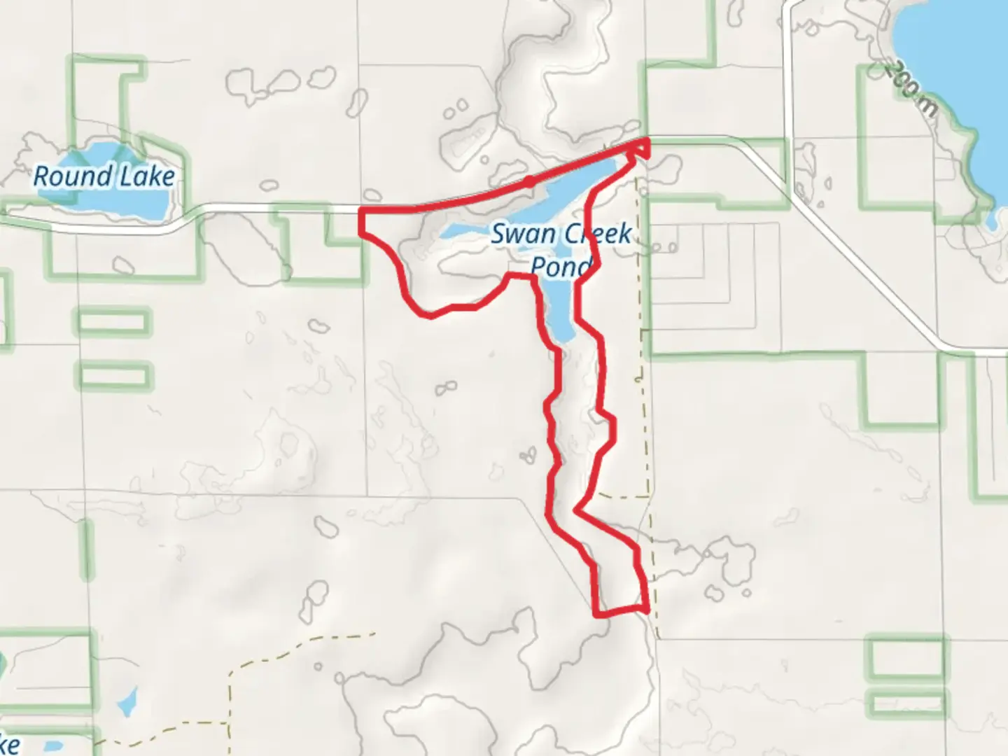 An image depicting the trail Swan Creek Pond Loop and its surrounding area.
