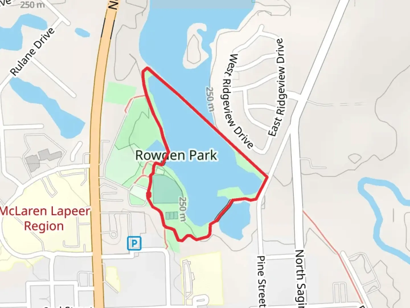 An image depicting the trail Howden Park Loop and its surrounding area.