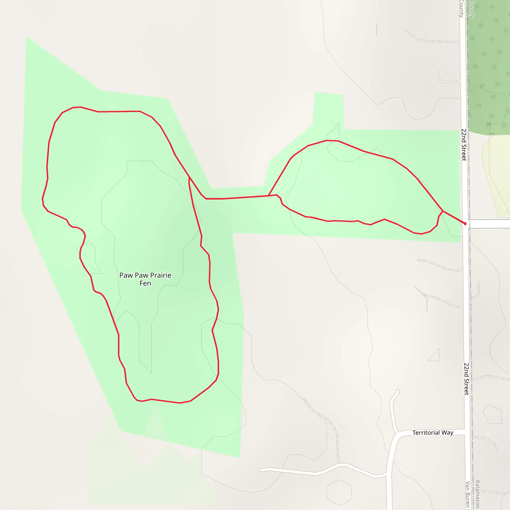 Paw-Paw Prairie Fen Loop mobile static map