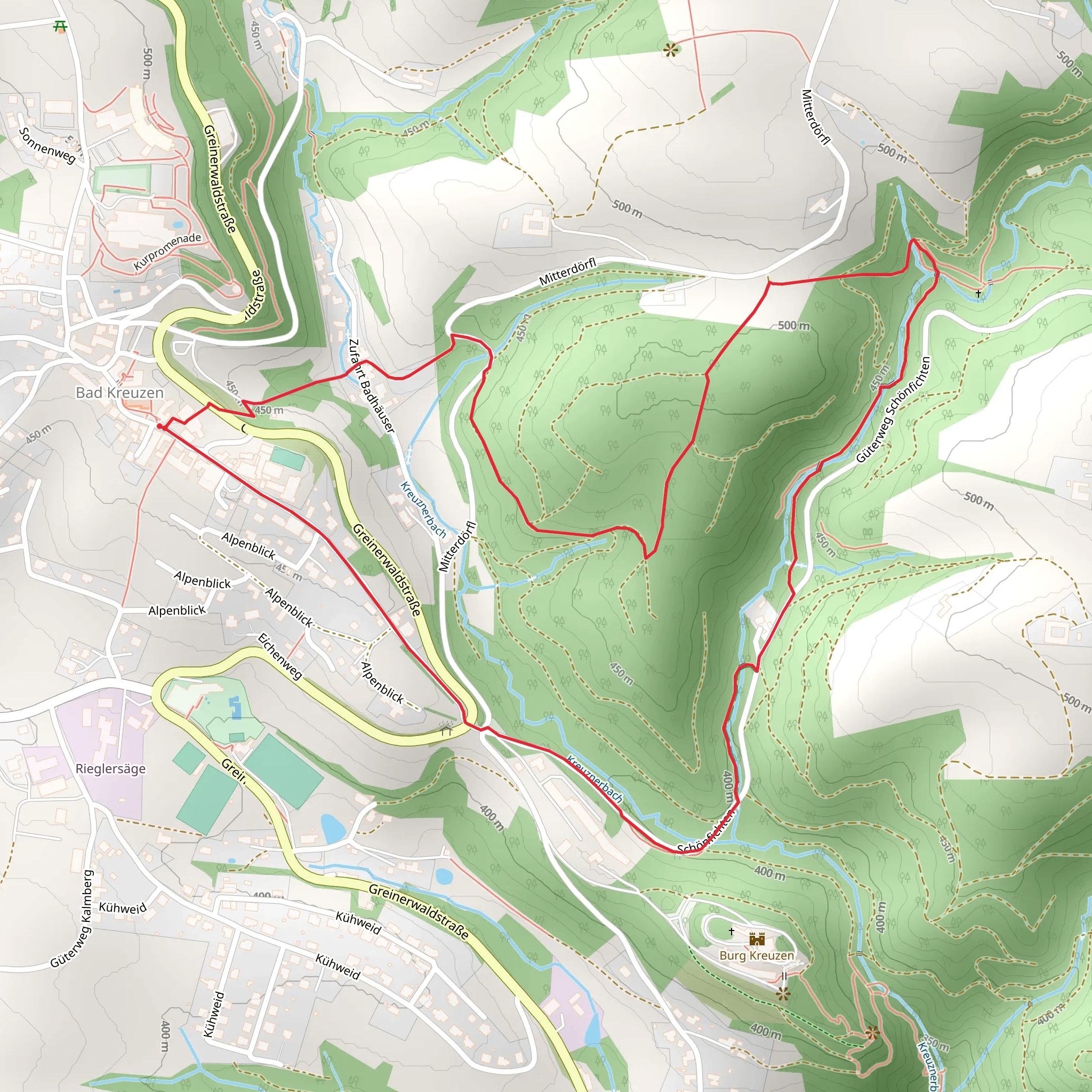 Bad Kreuzen - Kneipp Trail mobile static map