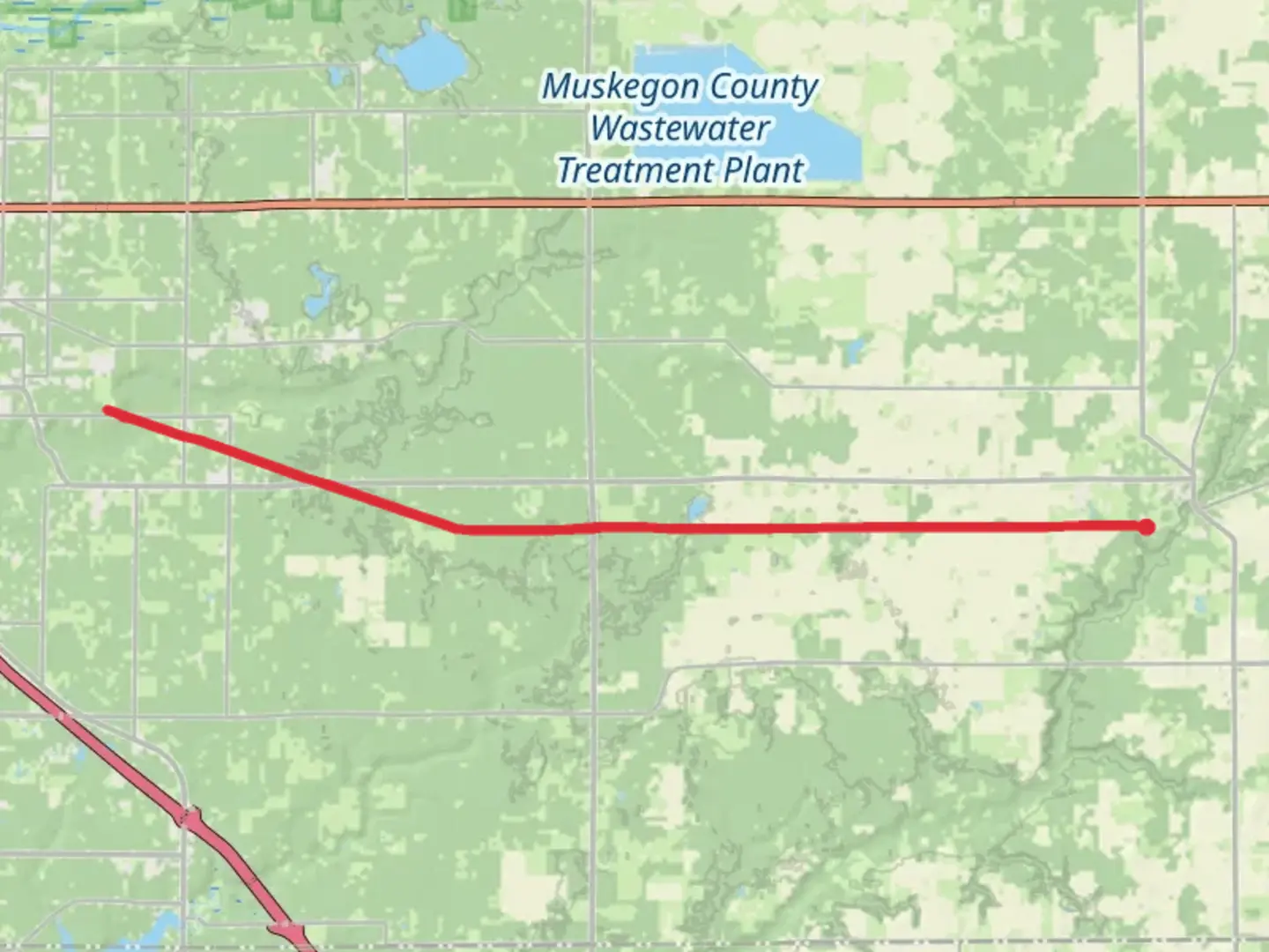 An image depicting the trail Musketawa Trail and its surrounding area.
