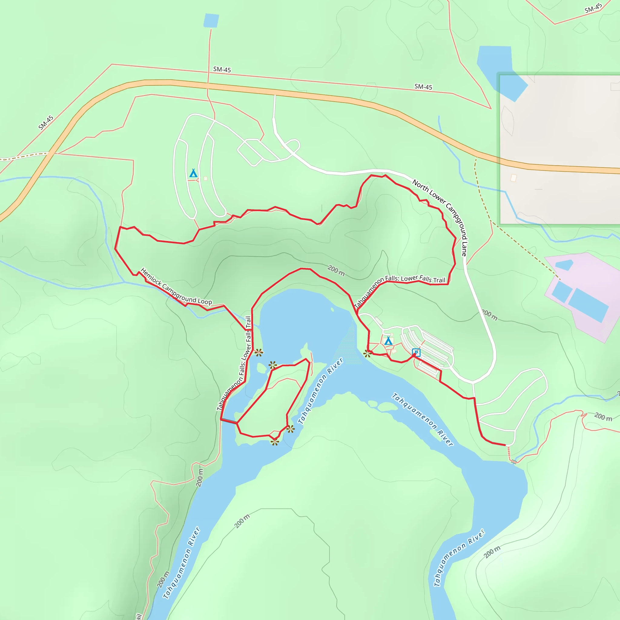 Tahquamenon Falls - Lower Falls and Tahquamenon River Loop mobile static map