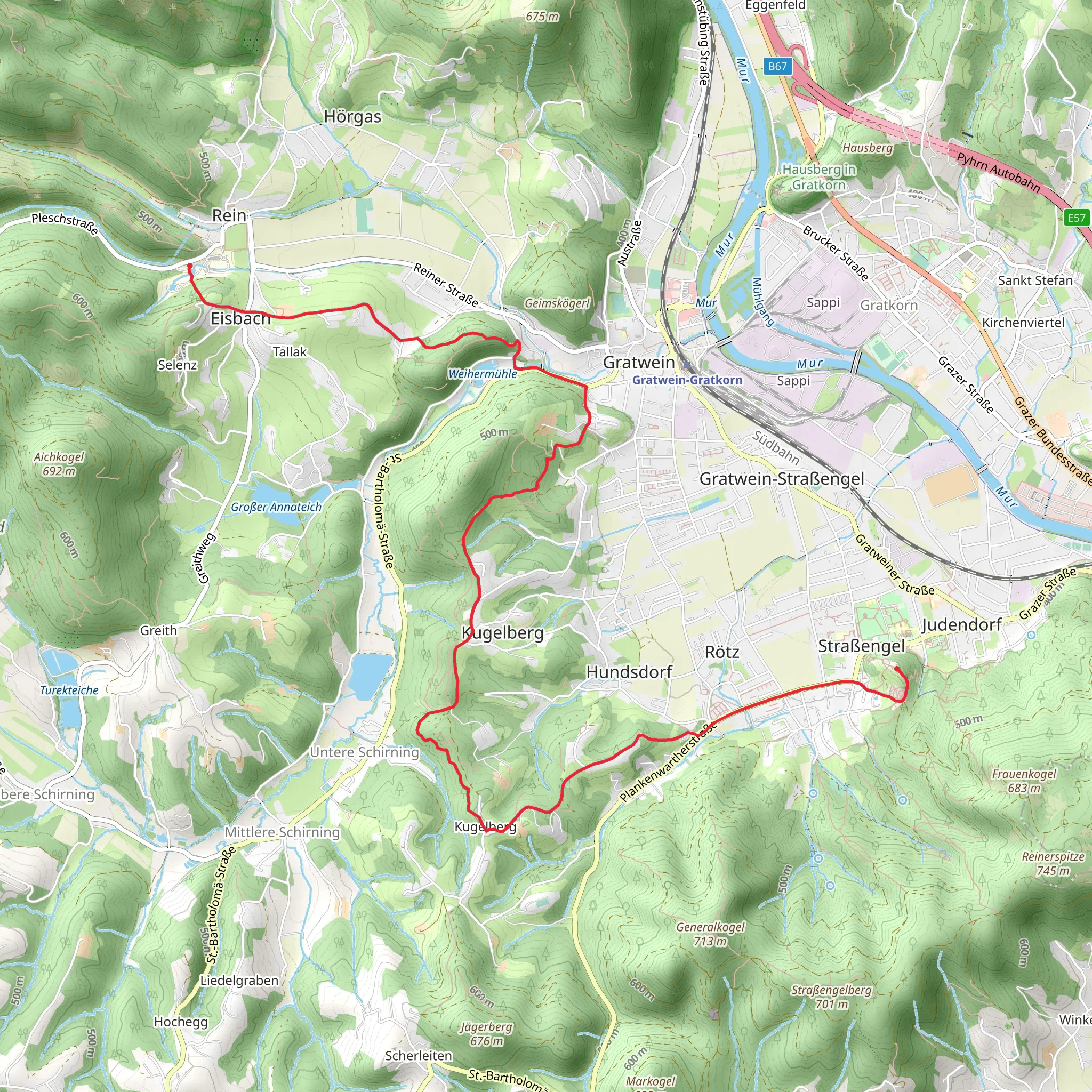 Rein Abbey to Styrian St Stephen’s Cathedral Trail mobile static map