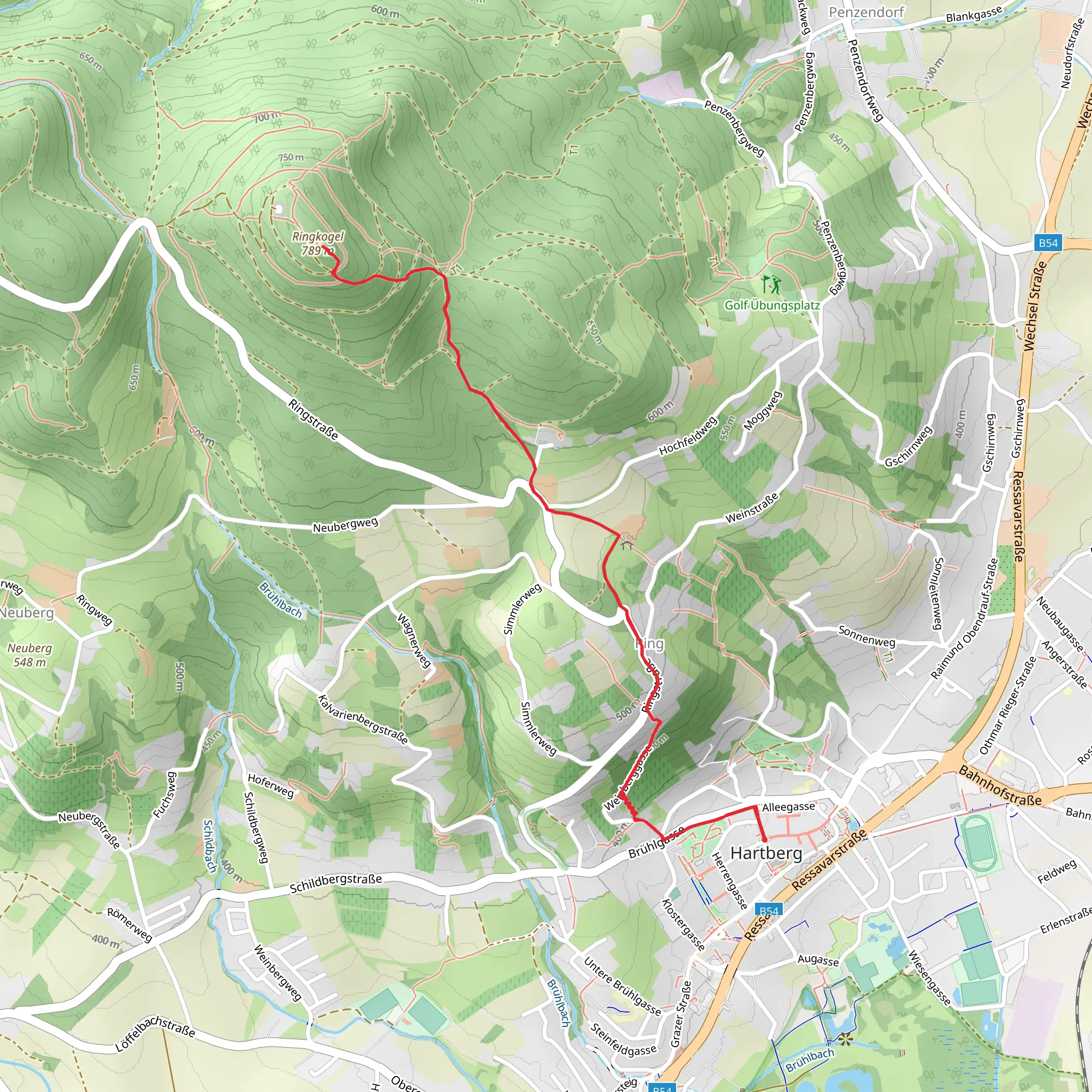 Ringkogel Trail from Hartberg mobile static map