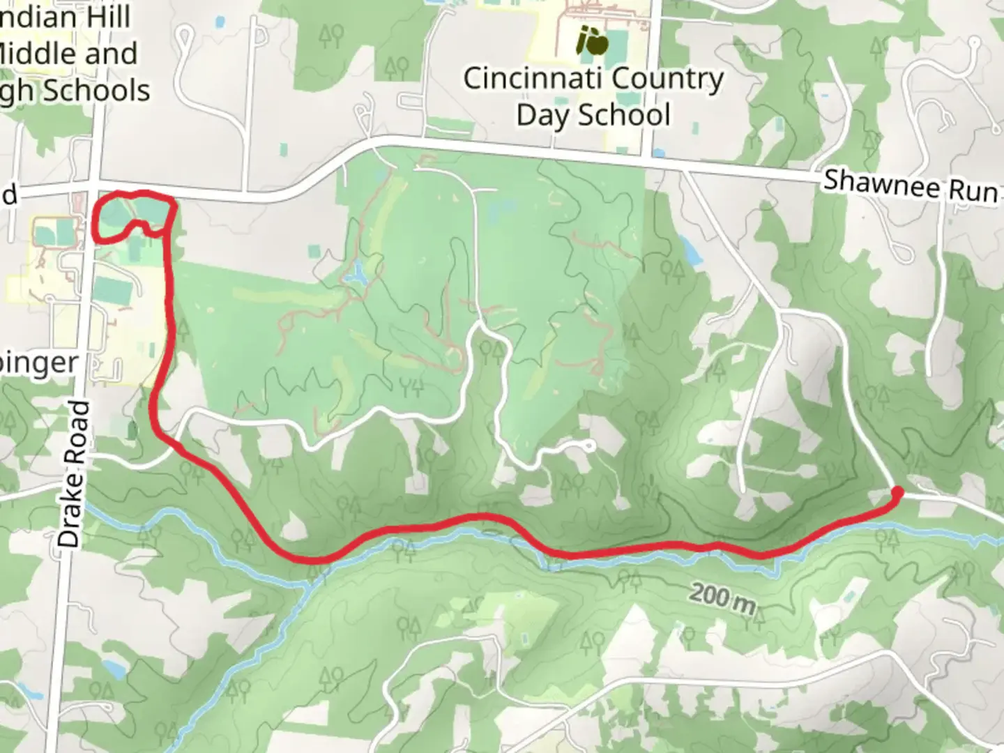An image depicting the trail Stephan Field Loop via Red Bird Hollow Trail and its surrounding area.