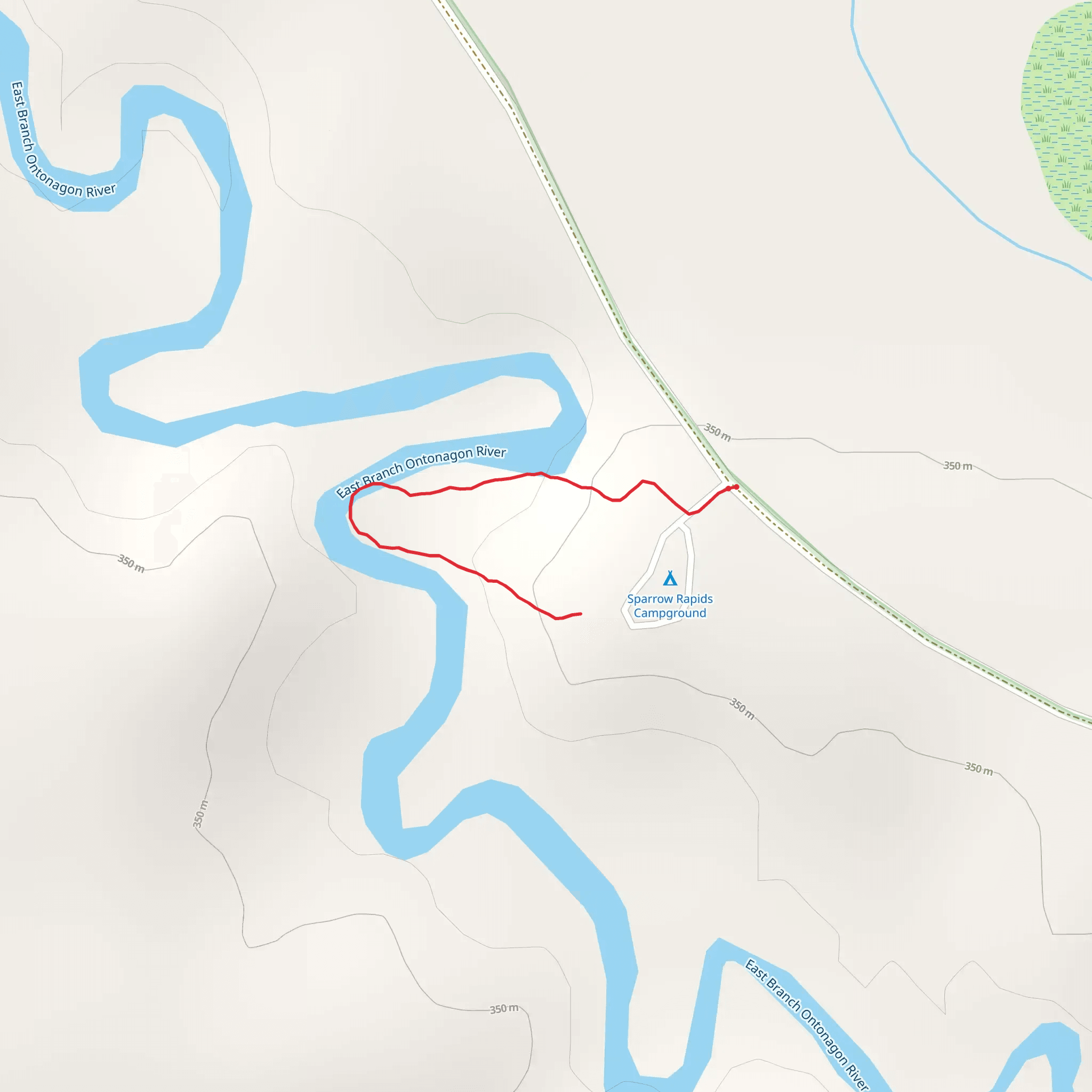 Sparrow Rapids Campground Trail mobile static map