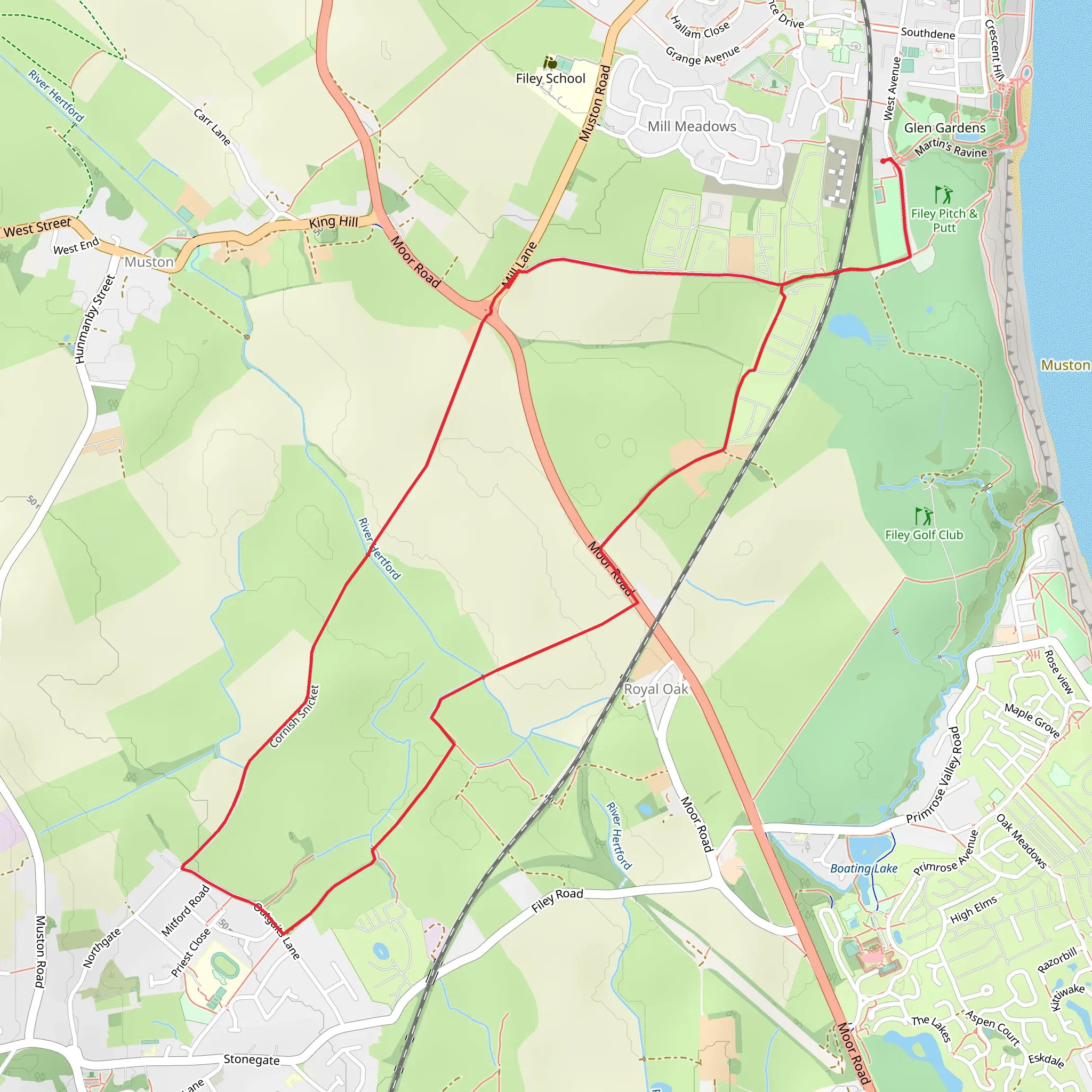 Hunmanby Loop mobile static map