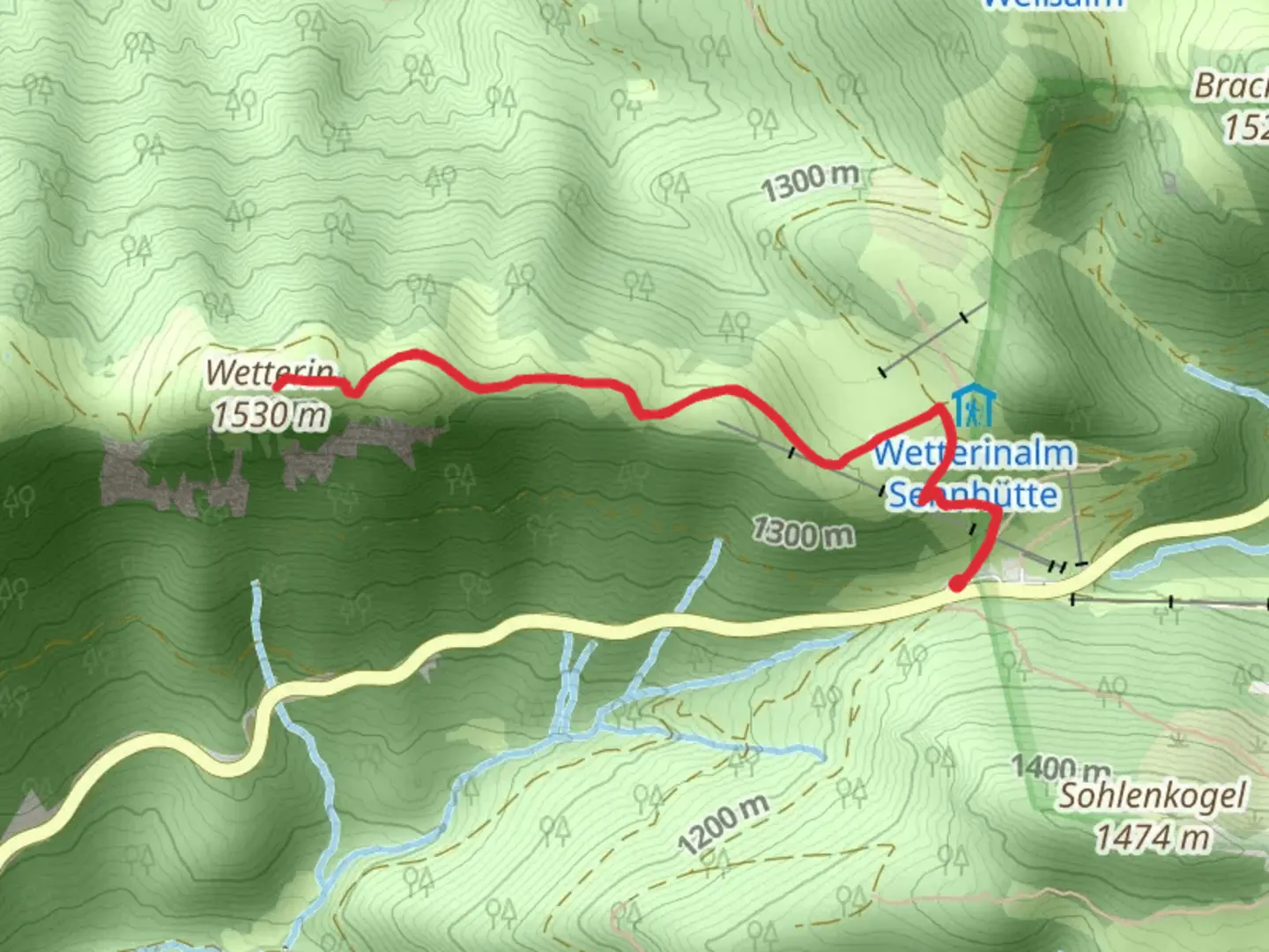 An image depicting the trail Hohe Wetterin Hike and its surrounding area.