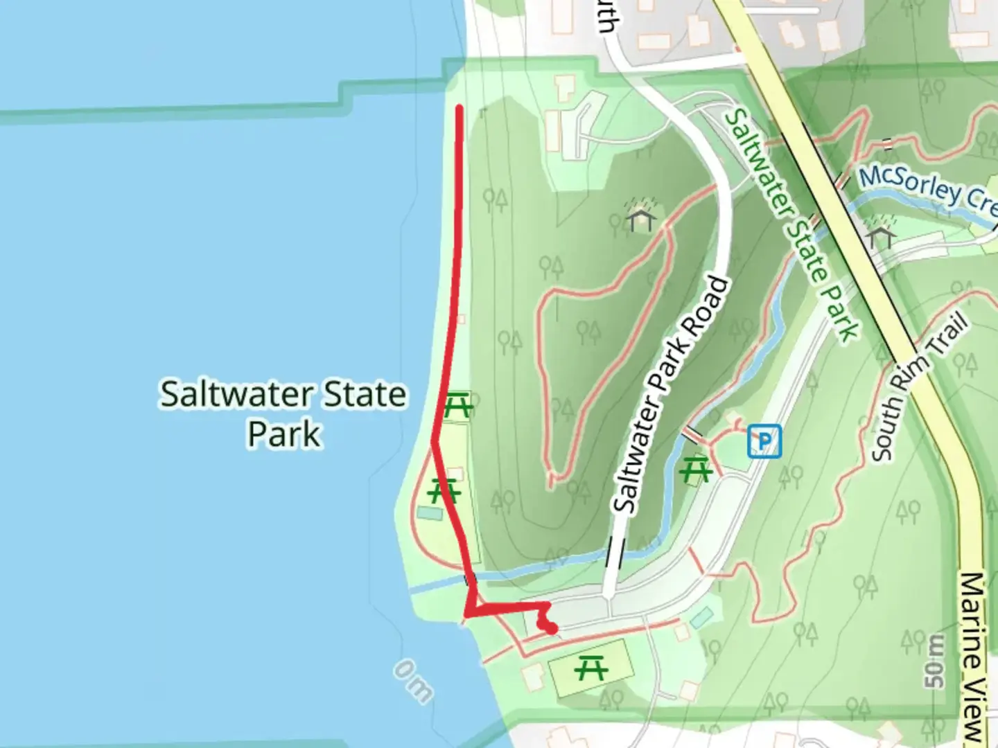 An image depicting the trail From Des Moines Snack Shack Out and Back and its surrounding area.