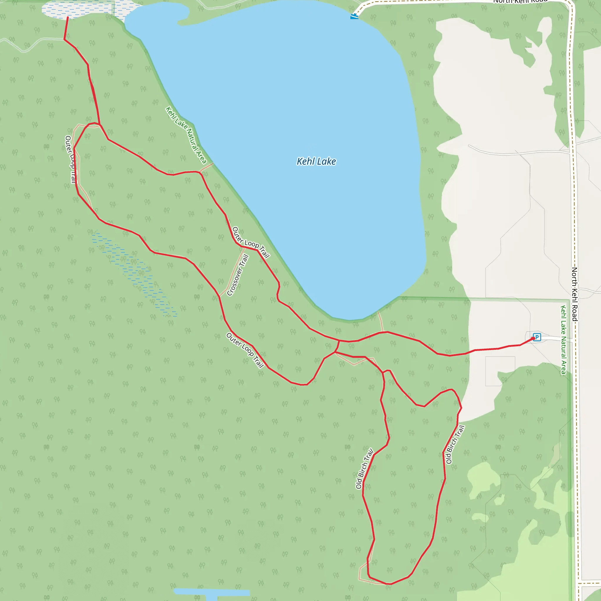 Outer and Old Birch Loop Trail mobile static map