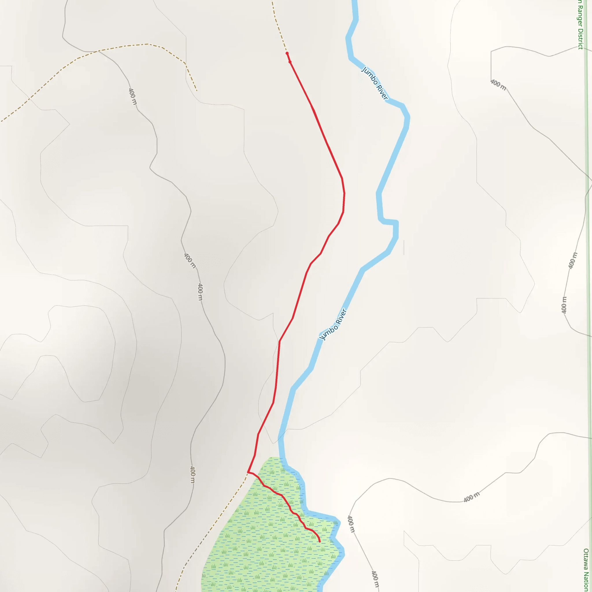 Jumbo Falls Trail mobile static map