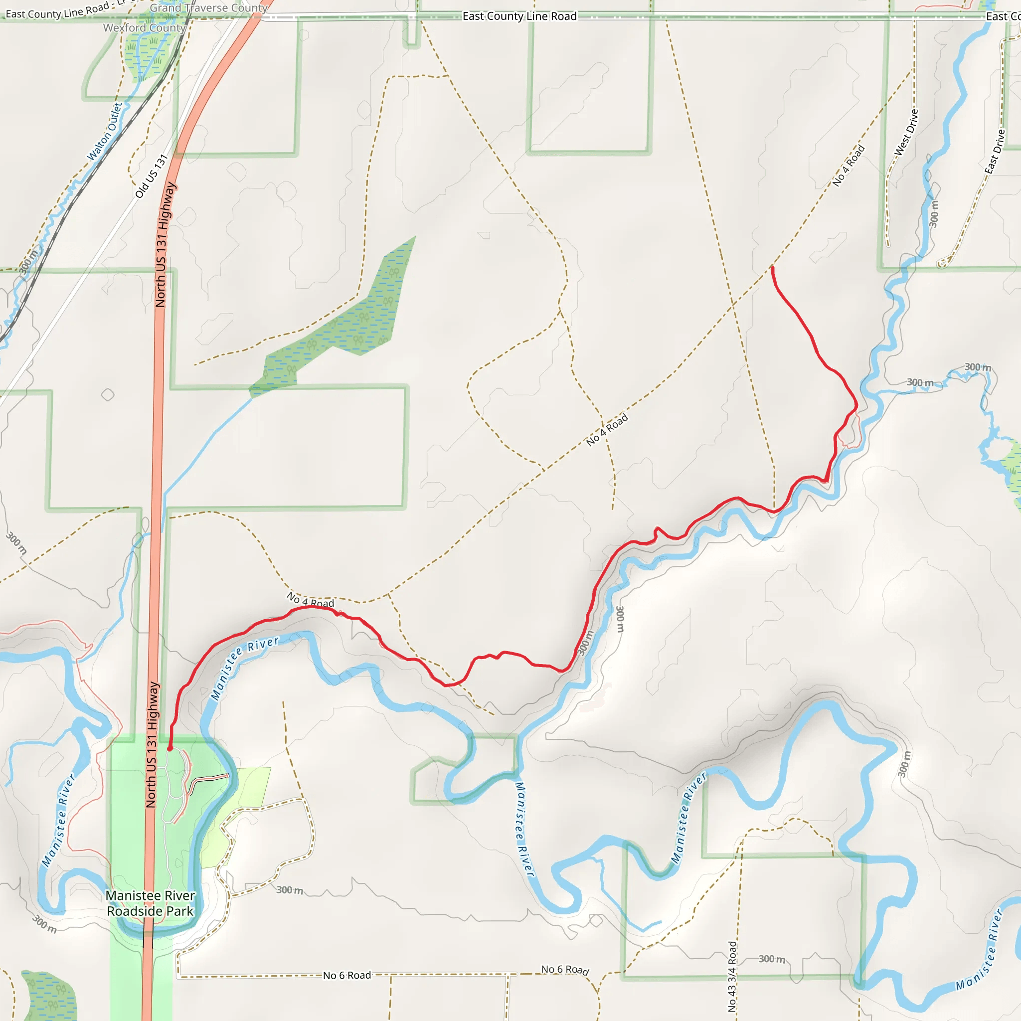 Manistee River and Fife Lake Outlet via NCT mobile static map